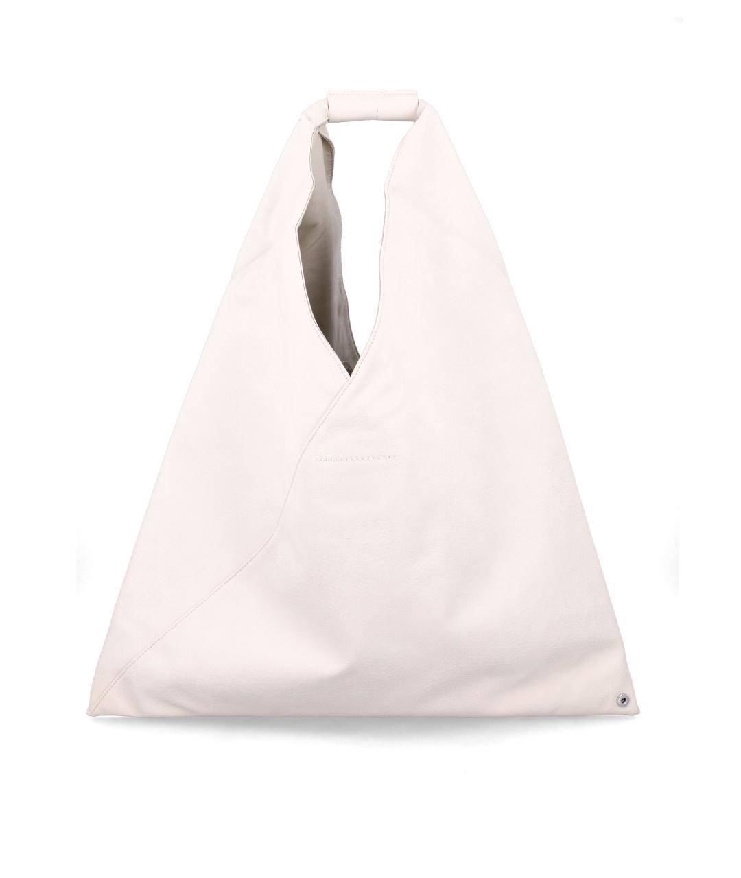 MM6 MAISON MARGIELA Бежевая сумка с короткими ручками из искусственной кожи, фото 3