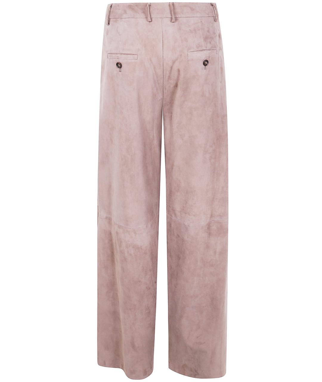 'S MAX MARA Розовые замшевые прямые брюки, фото 2