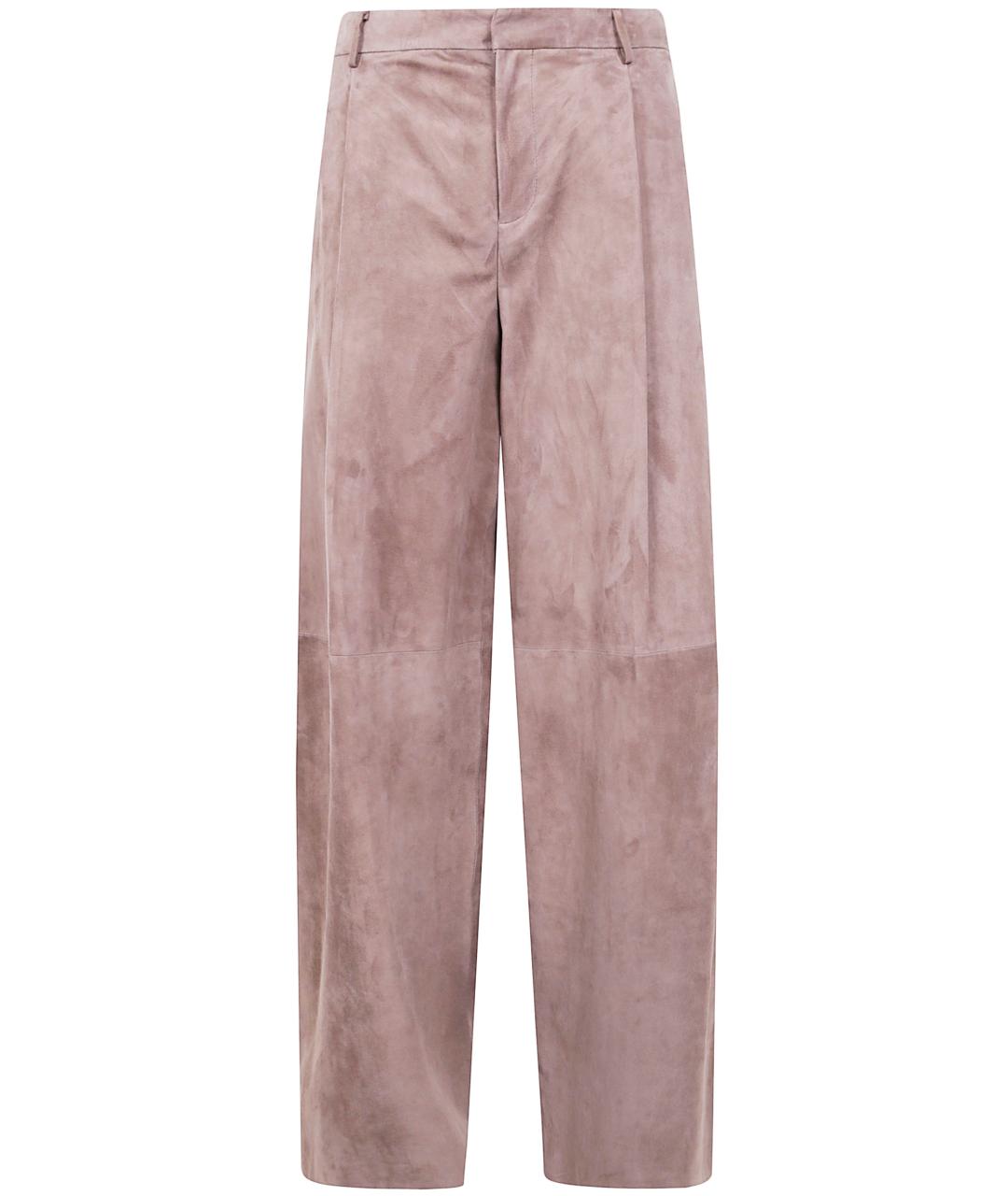 'S MAX MARA Розовые замшевые прямые брюки, фото 1