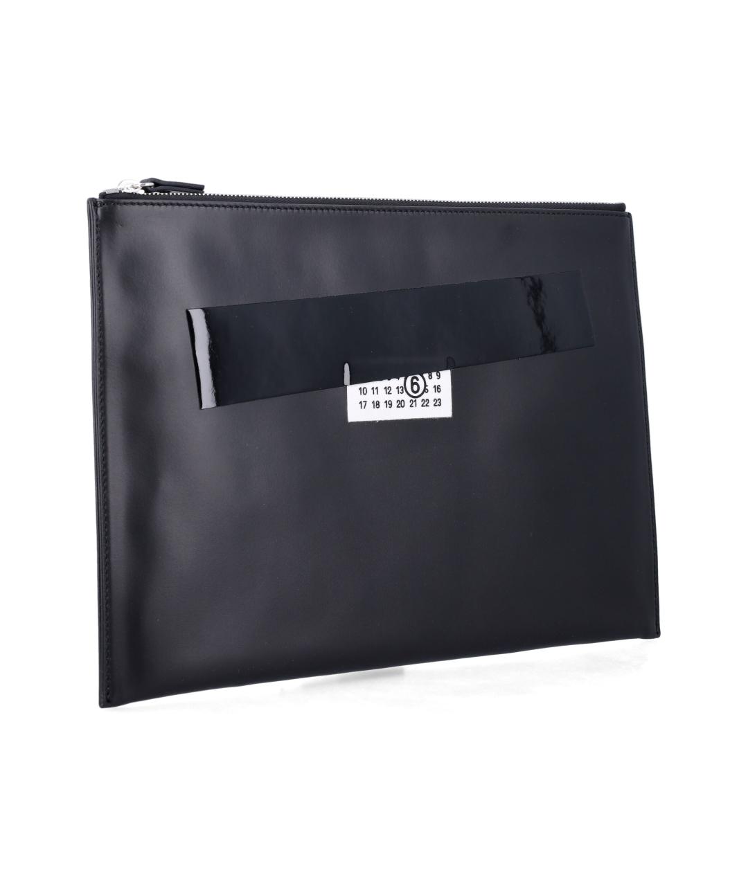 MM6 MAISON MARGIELA Черный кожаный кошелек, фото 2