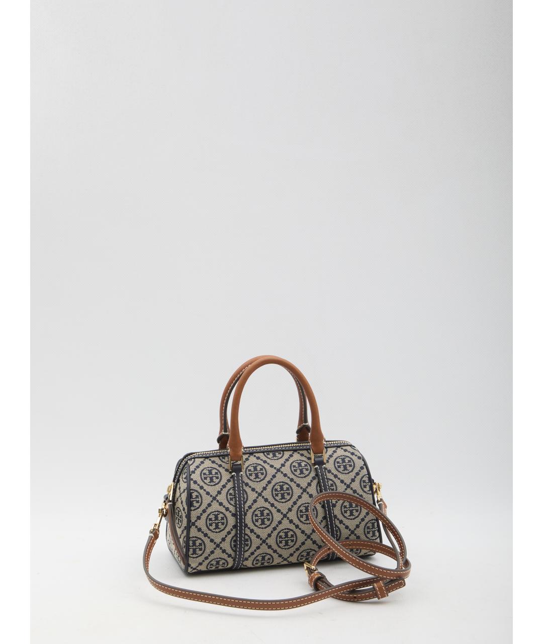 TORY BURCH Синяя хлопковая сумка с короткими ручками, фото 2