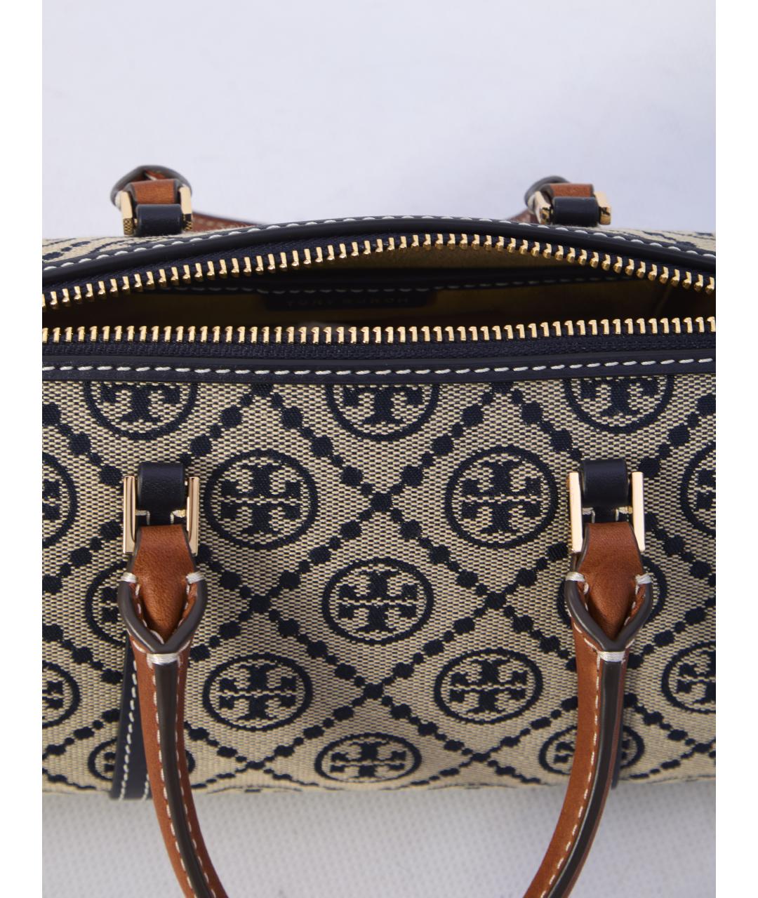 TORY BURCH Синяя хлопковая сумка с короткими ручками, фото 4