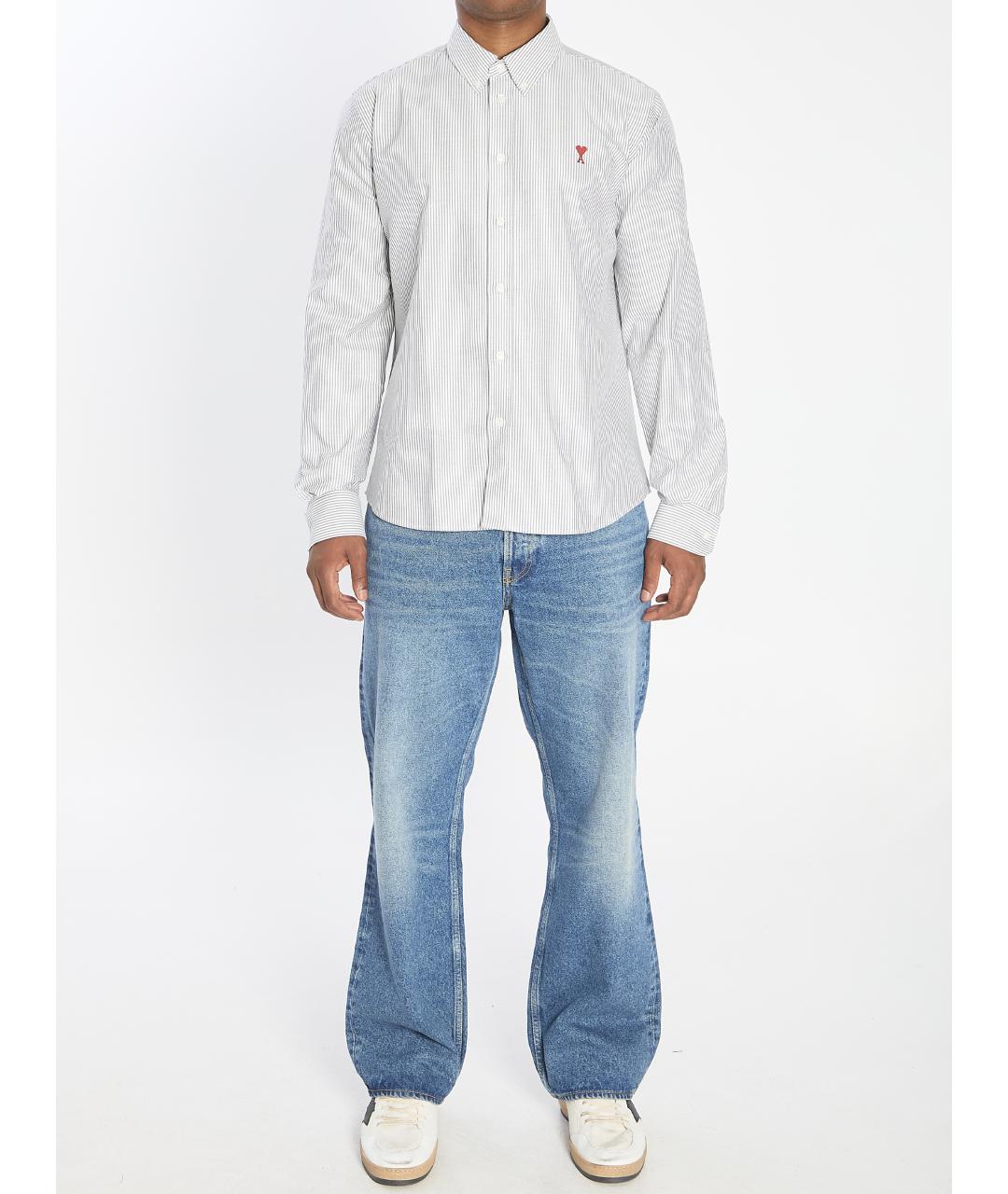 Ami Paris Белая хлопковая кэжуал рубашка, фото 6