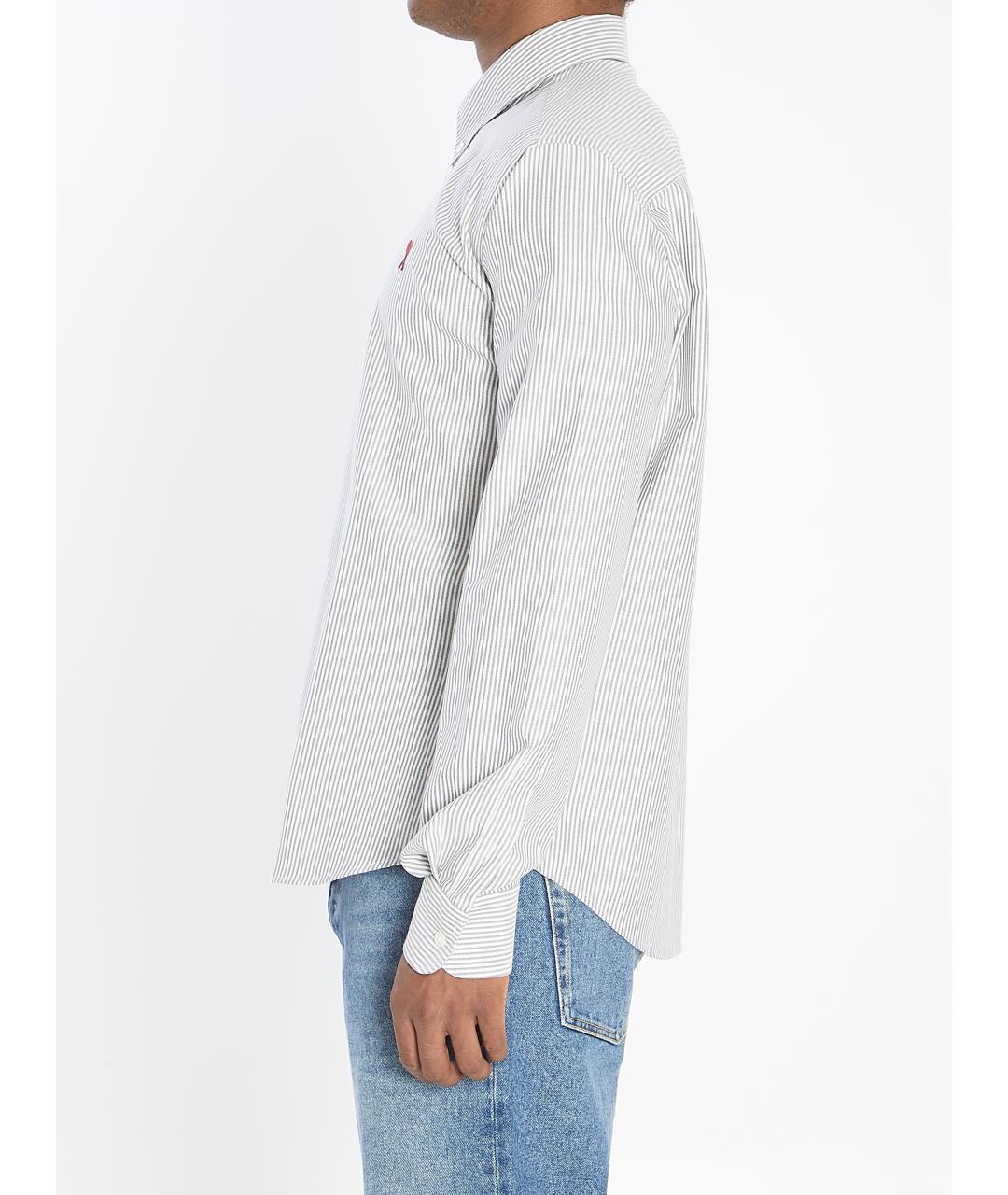 Ami Paris Белая хлопковая кэжуал рубашка, фото 4