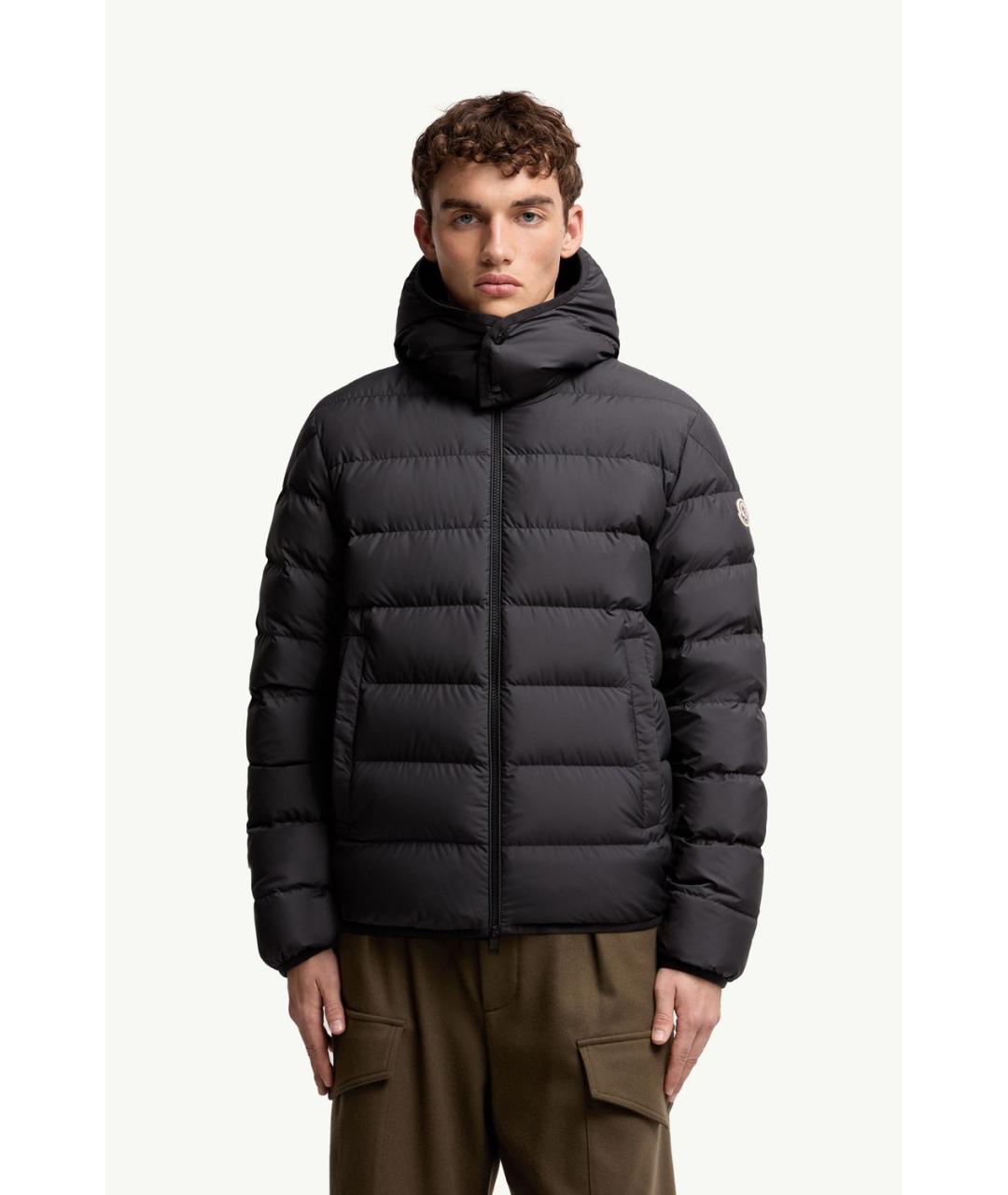 MONCLER Черный полиэстеровый пуховик, фото 3