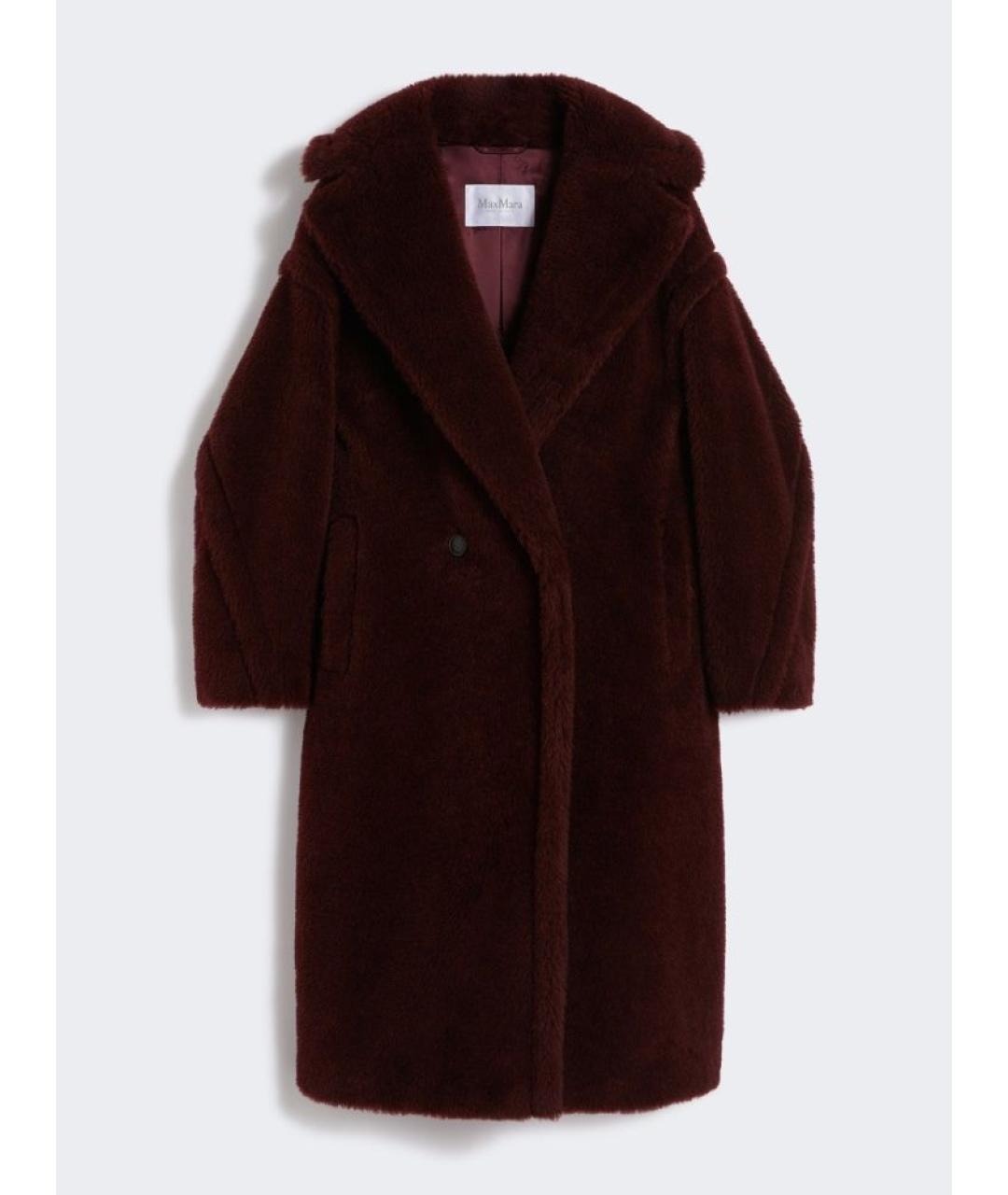 MAX MARA Бордовое шерстяное пальто, фото 5