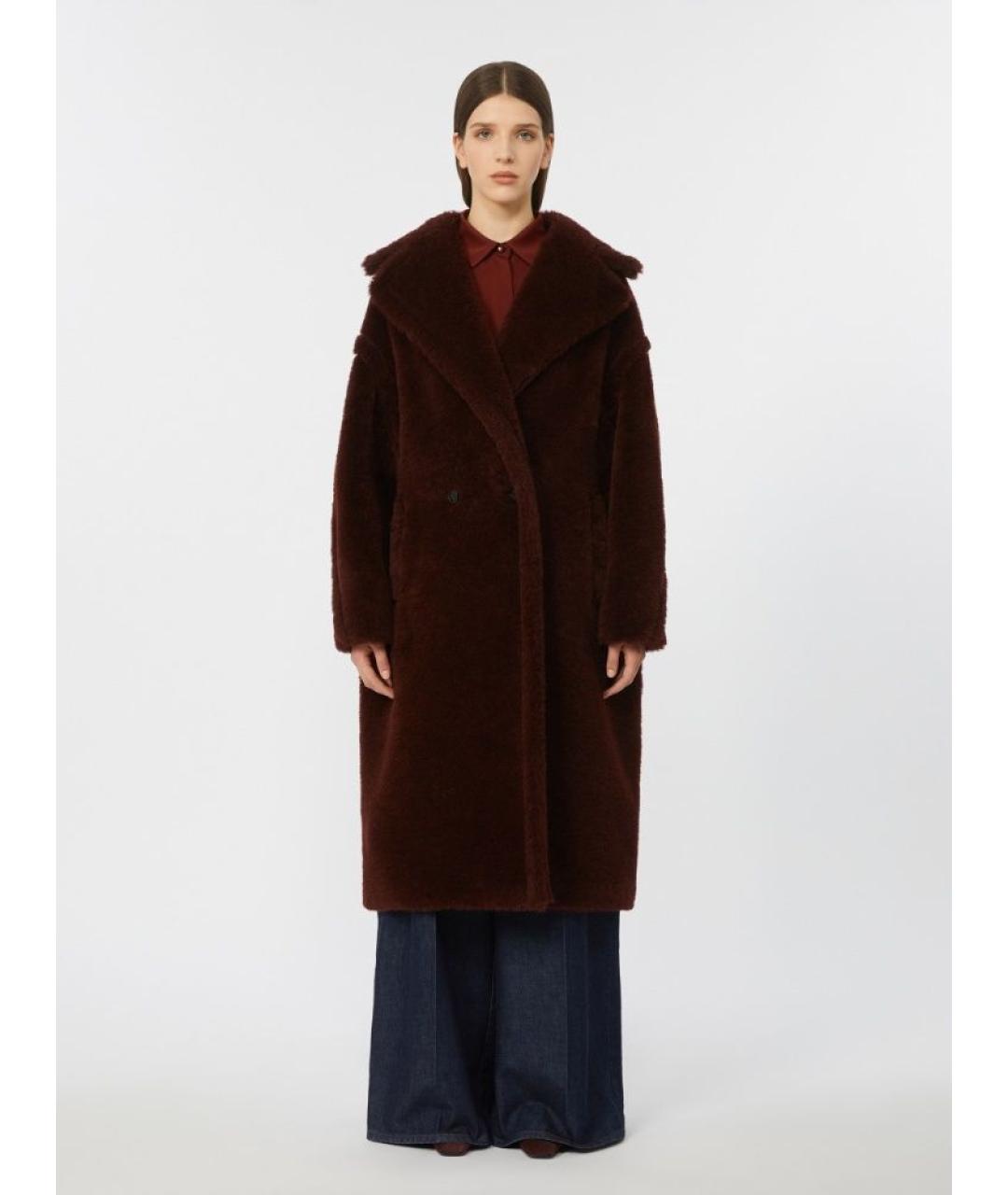 MAX MARA Бордовое шерстяное пальто, фото 2