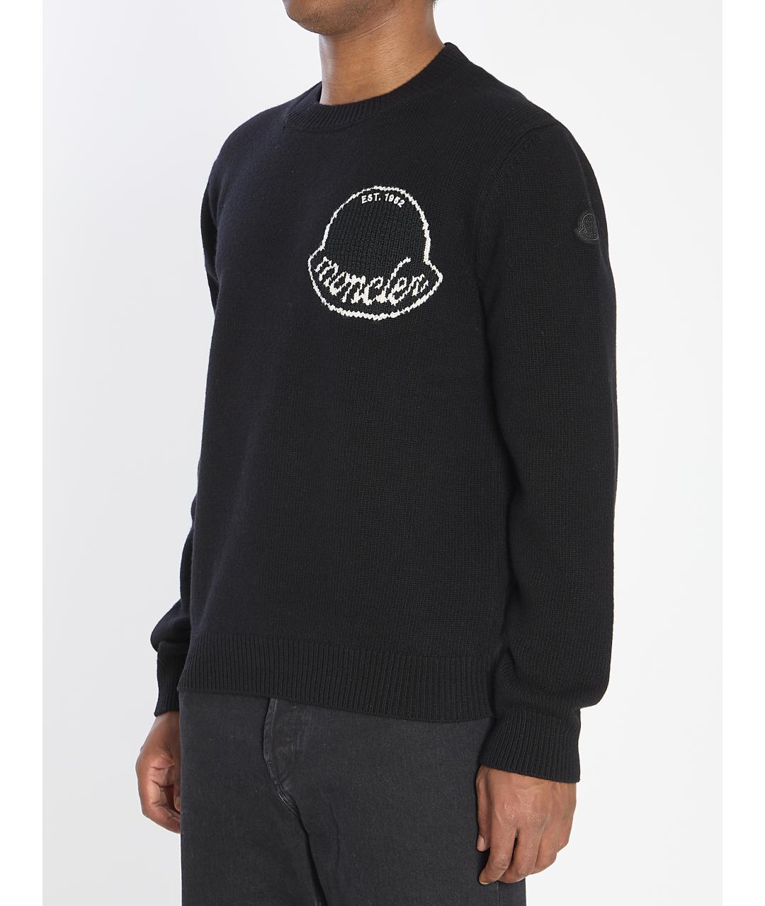 MONCLER Черный шерстяной джемпер / свитер, фото 3