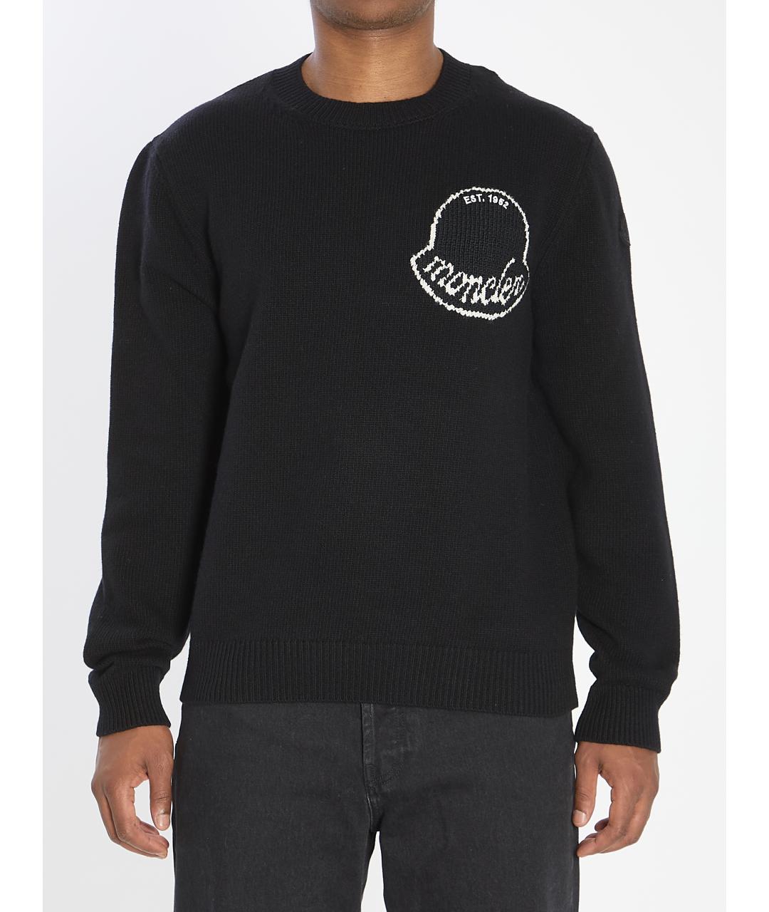 MONCLER Черный шерстяной джемпер / свитер, фото 2