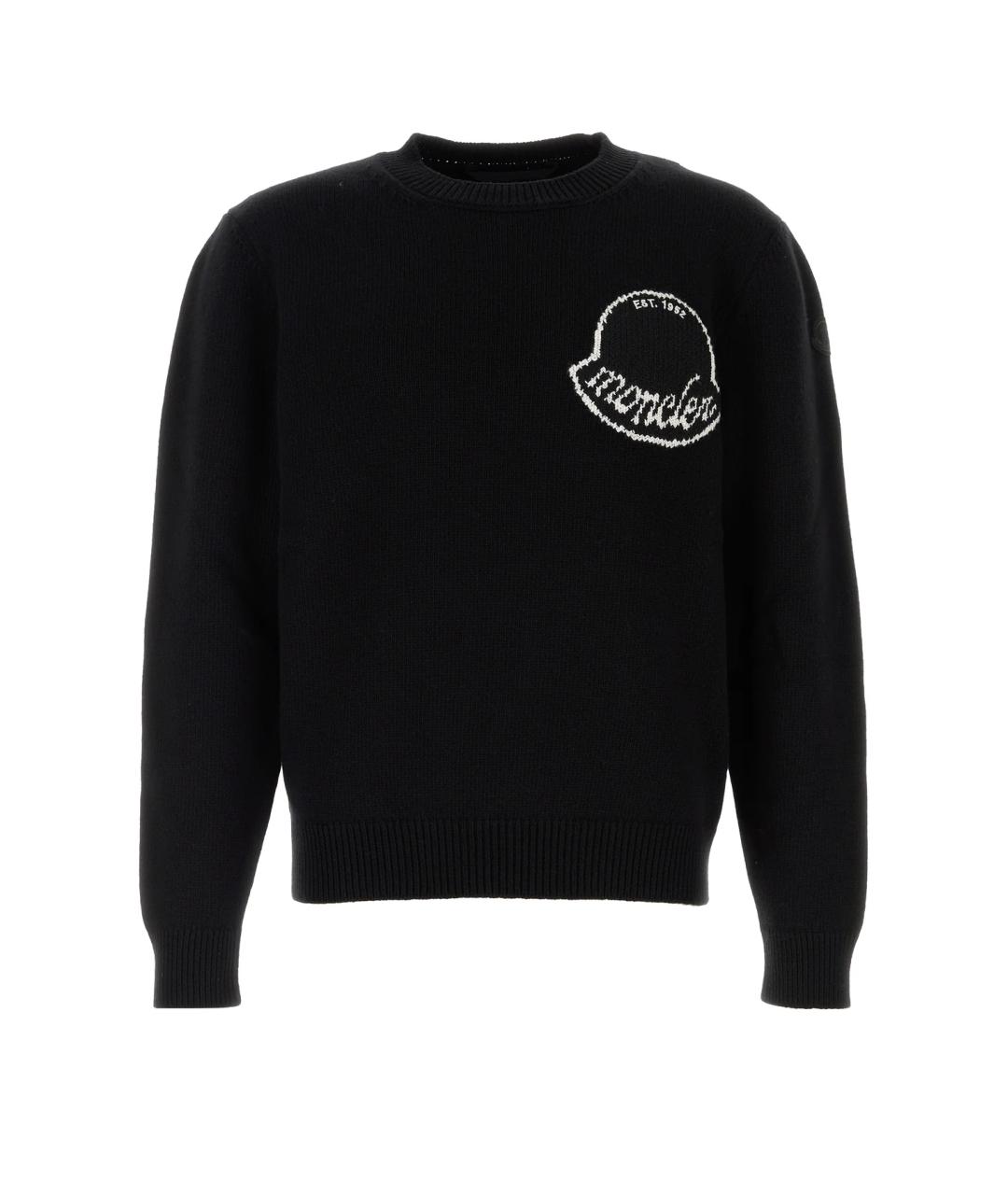 MONCLER Черный шерстяной джемпер / свитер, фото 1