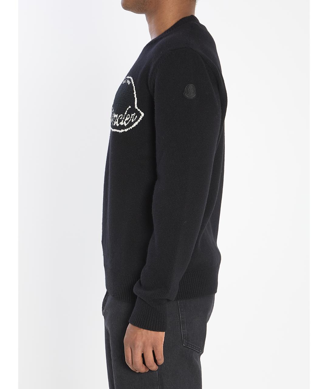 MONCLER Черный шерстяной джемпер / свитер, фото 4
