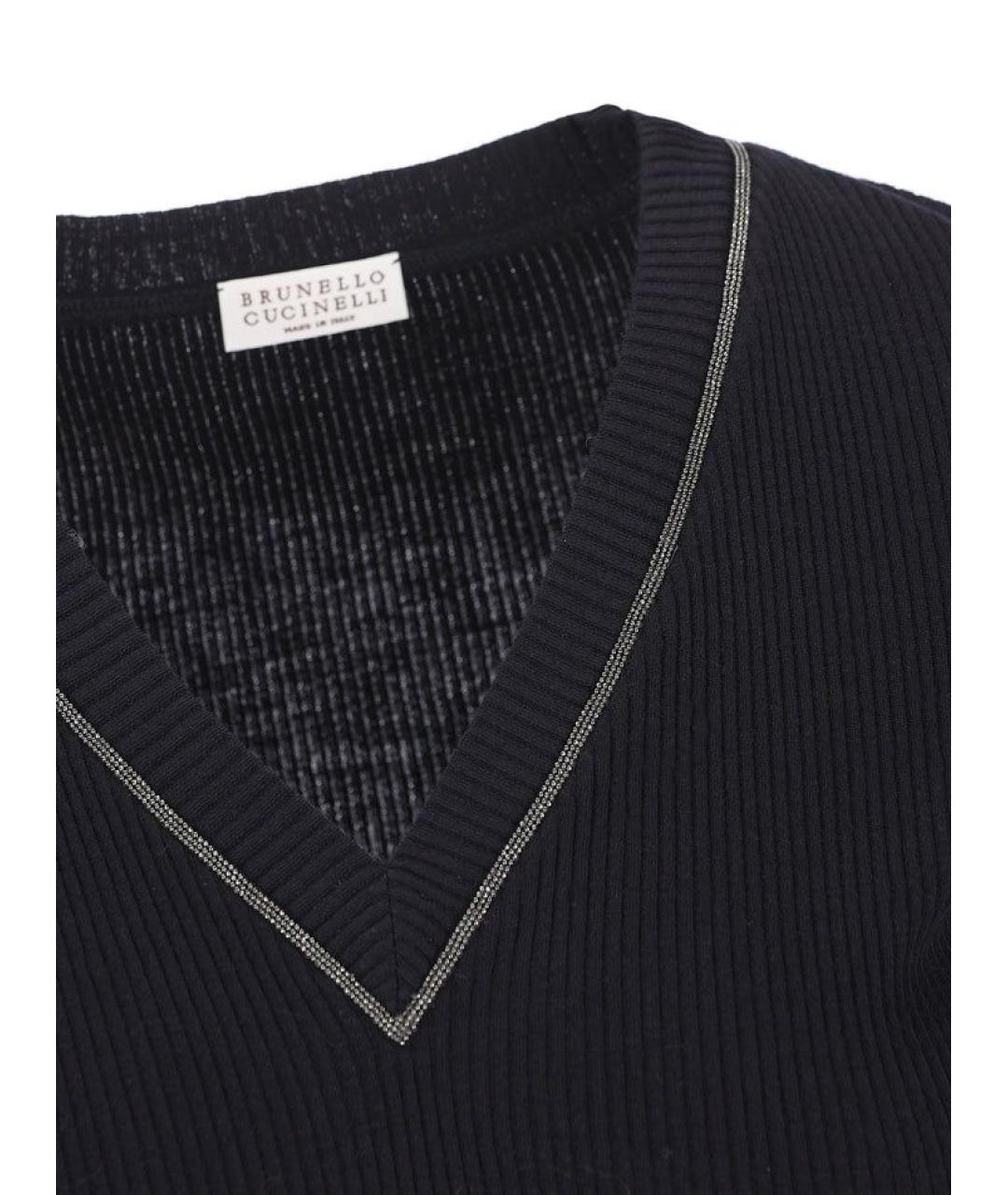 BRUNELLO CUCINELLI Черный шерстяной джемпер / свитер, фото 3