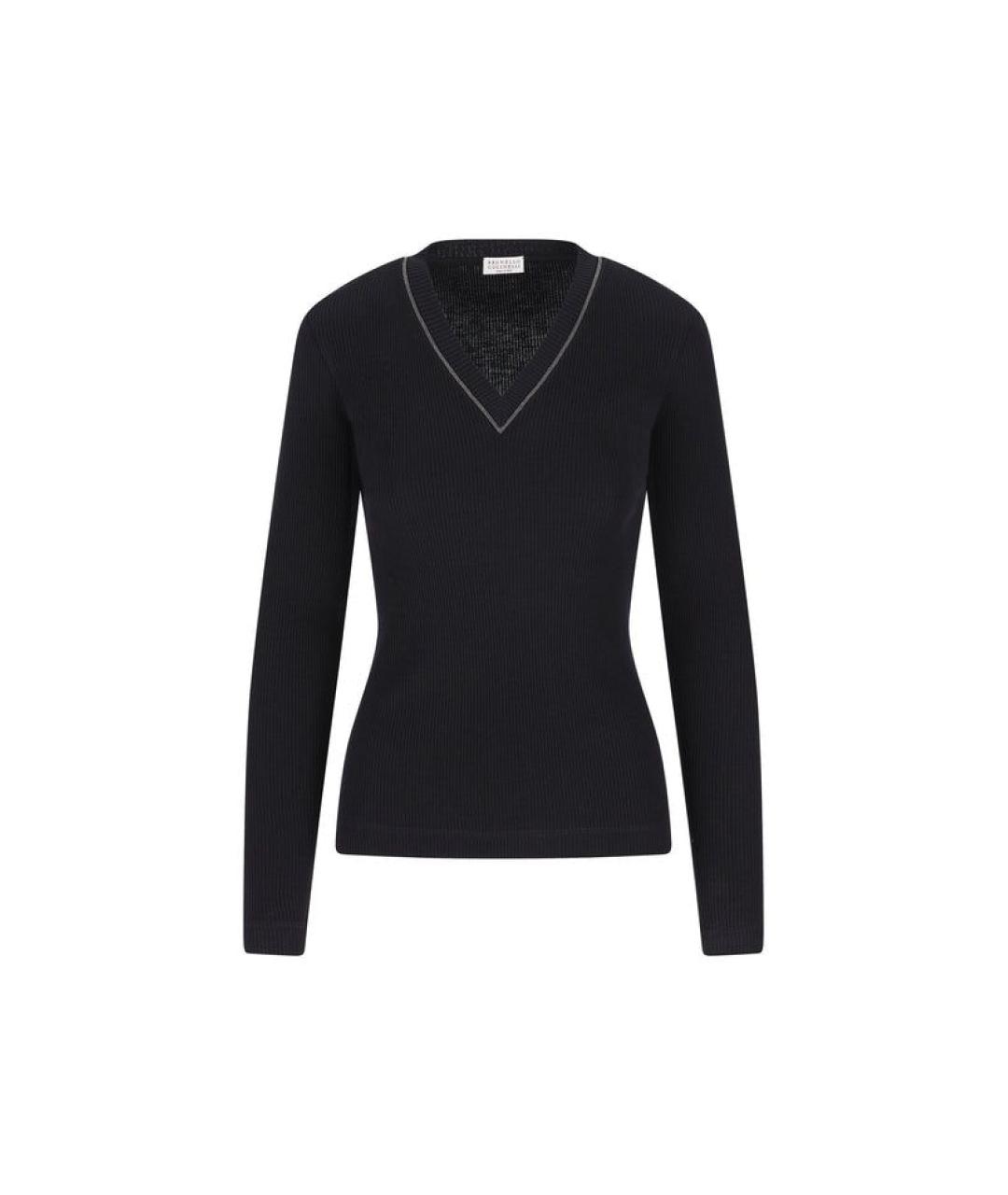 BRUNELLO CUCINELLI Черный шерстяной джемпер / свитер, фото 1