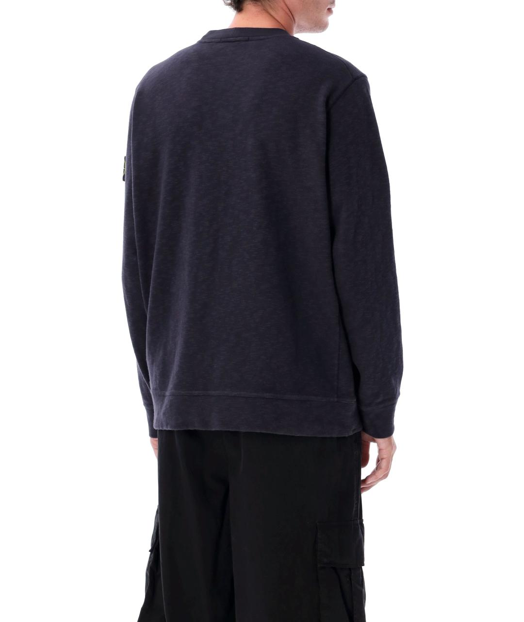 STONE ISLAND Антрацитовый хлопковый джемпер / свитер, фото 2