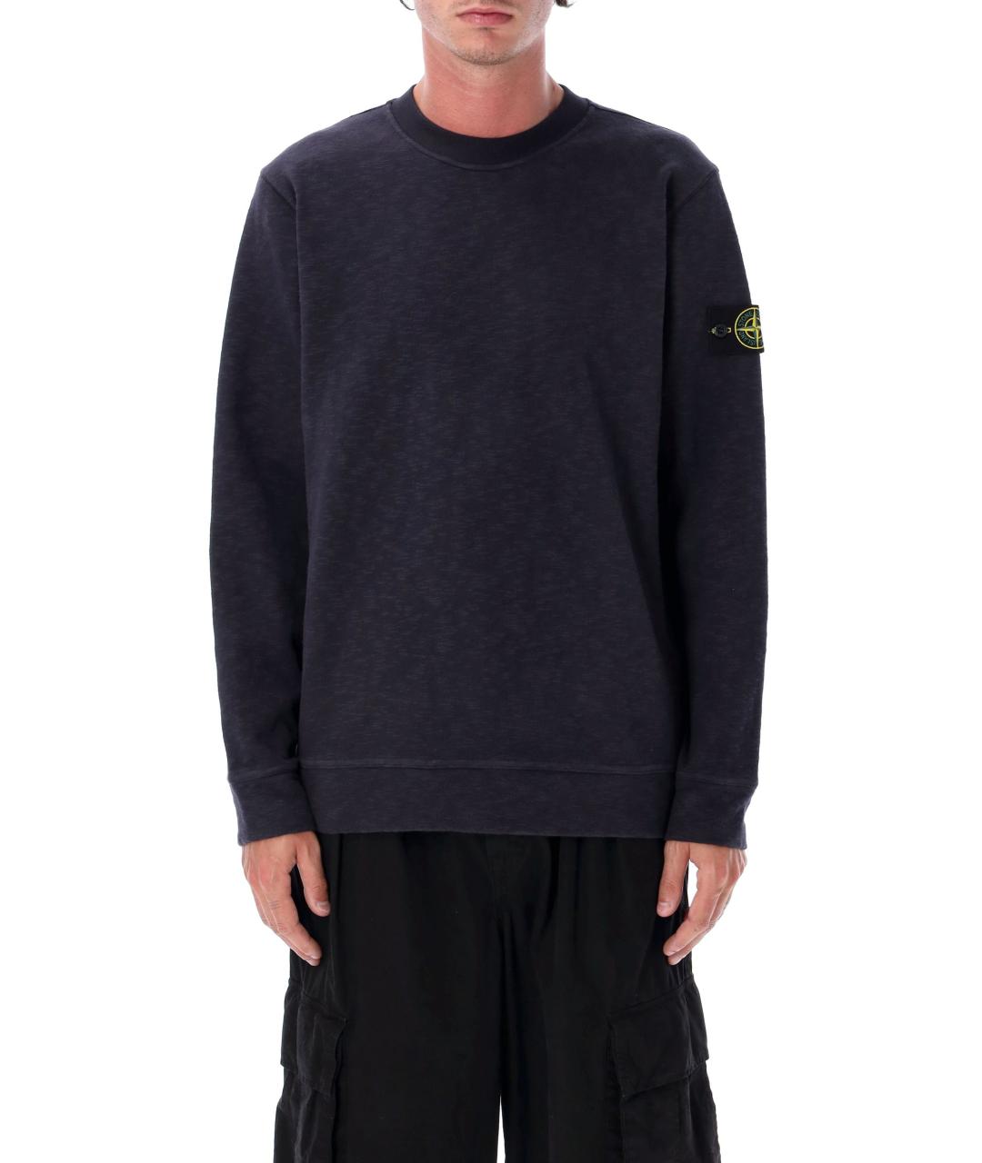 STONE ISLAND Антрацитовый хлопковый джемпер / свитер, фото 4