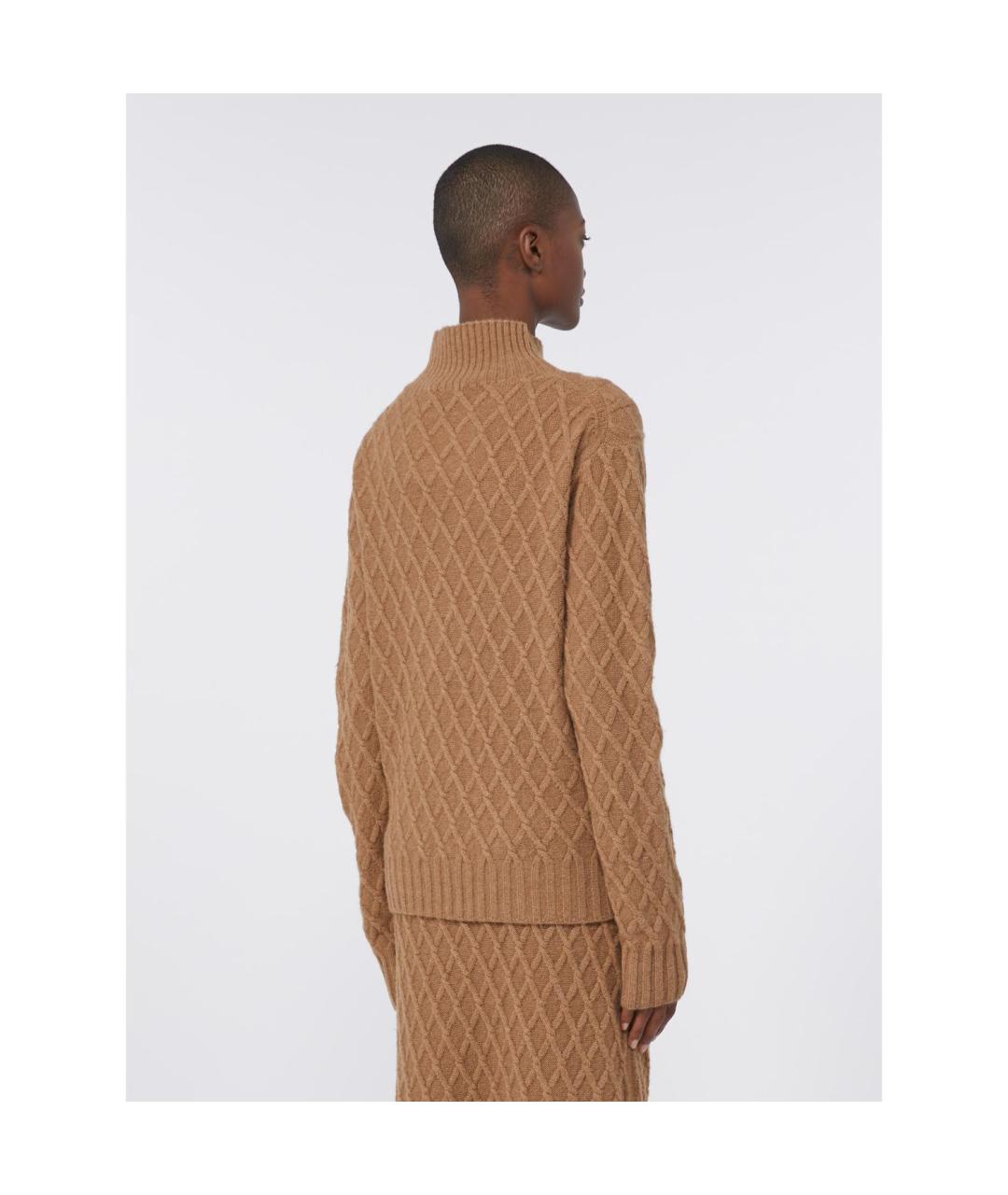 MAX MARA Бежевый шерстяной джемпер / свитер, фото 3