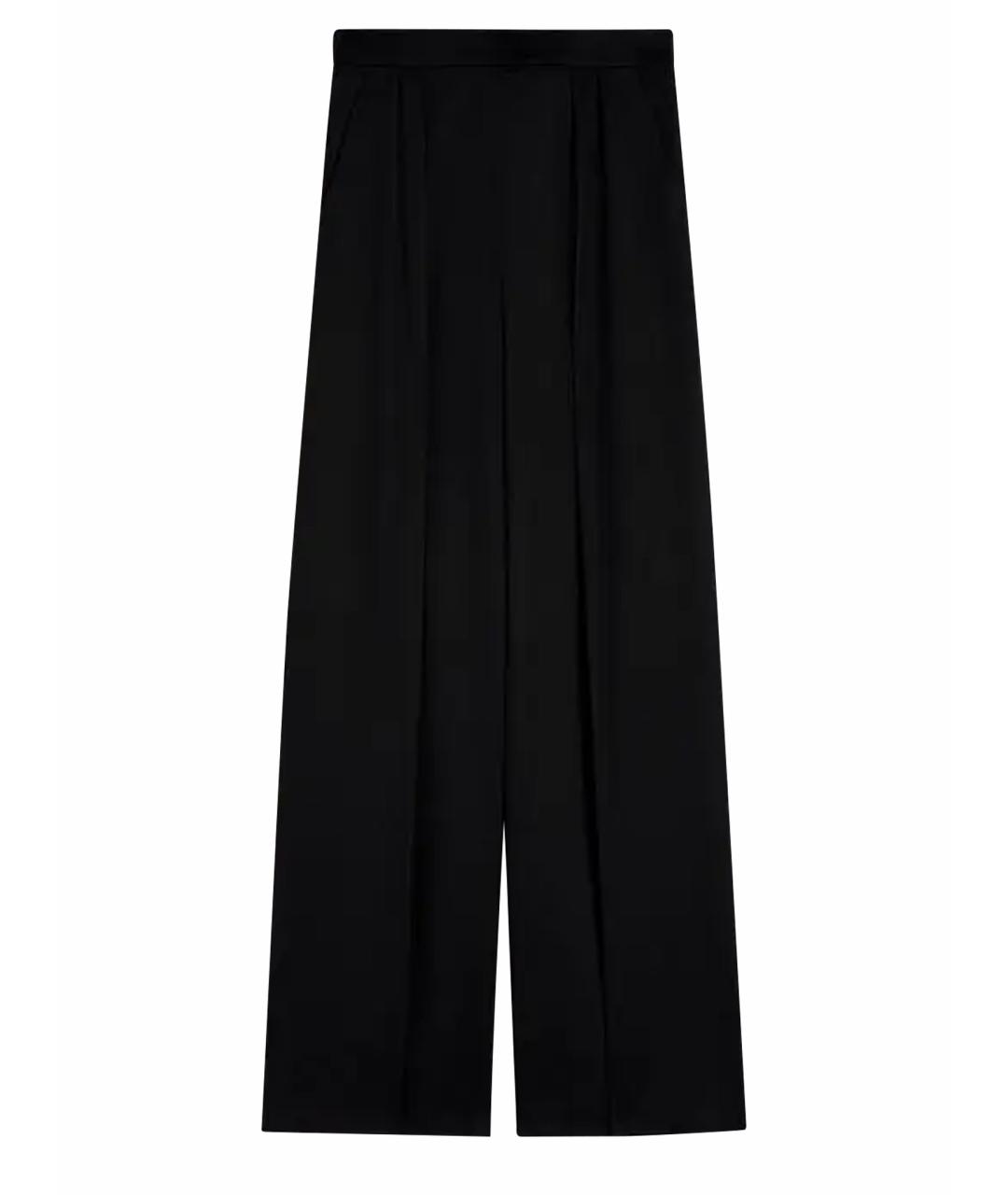 MAX MARA Черные шерстяные прямые брюки, фото 1