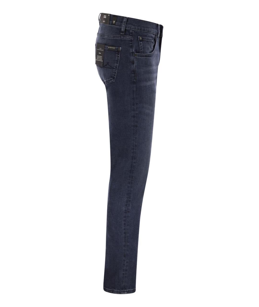 7 FOR ALL MANKIND Синие хлопковые джинсы скинни, фото 3