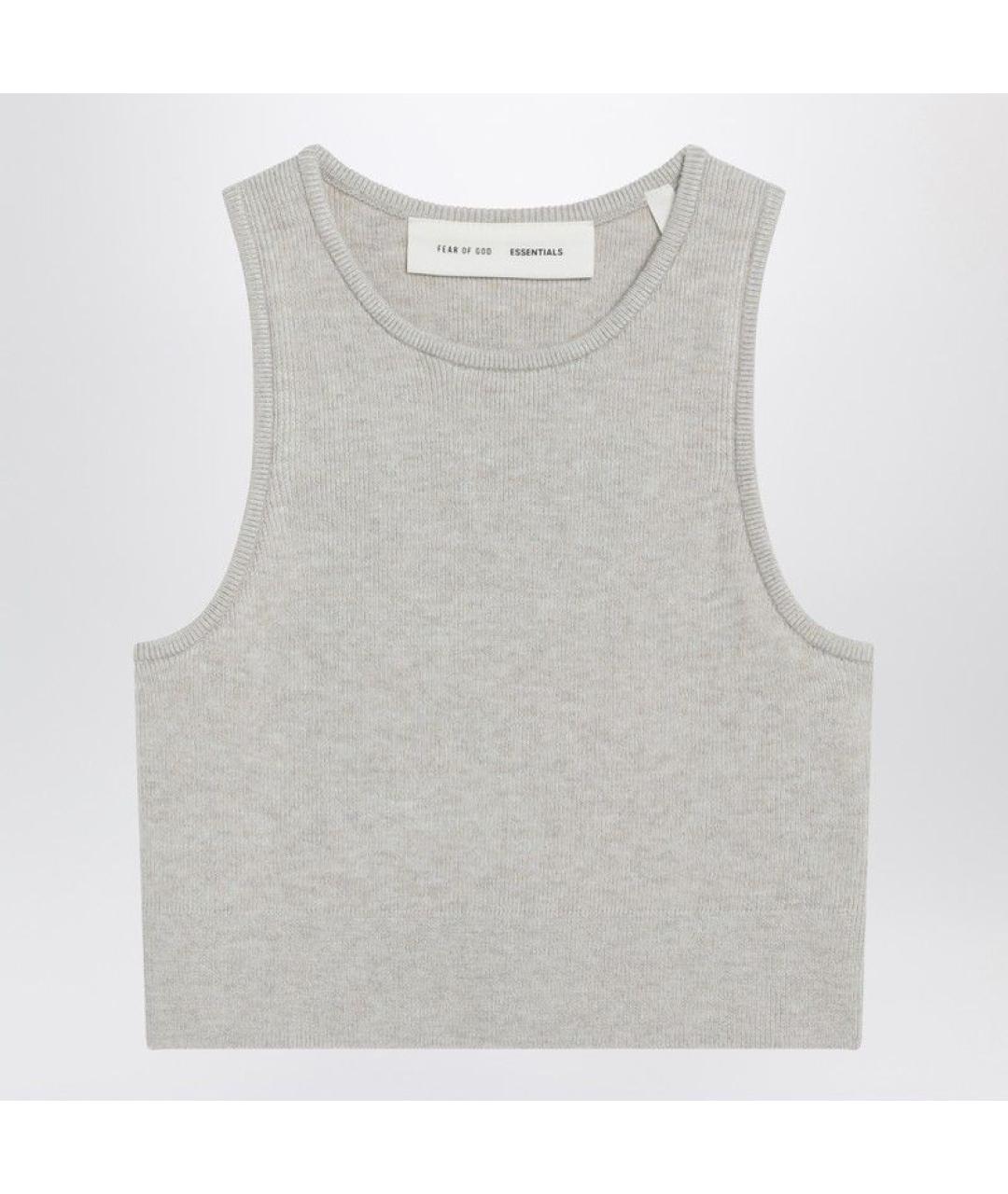 FEAR OF GOD ESSENTIALS Серая хлопковая майка, фото 3