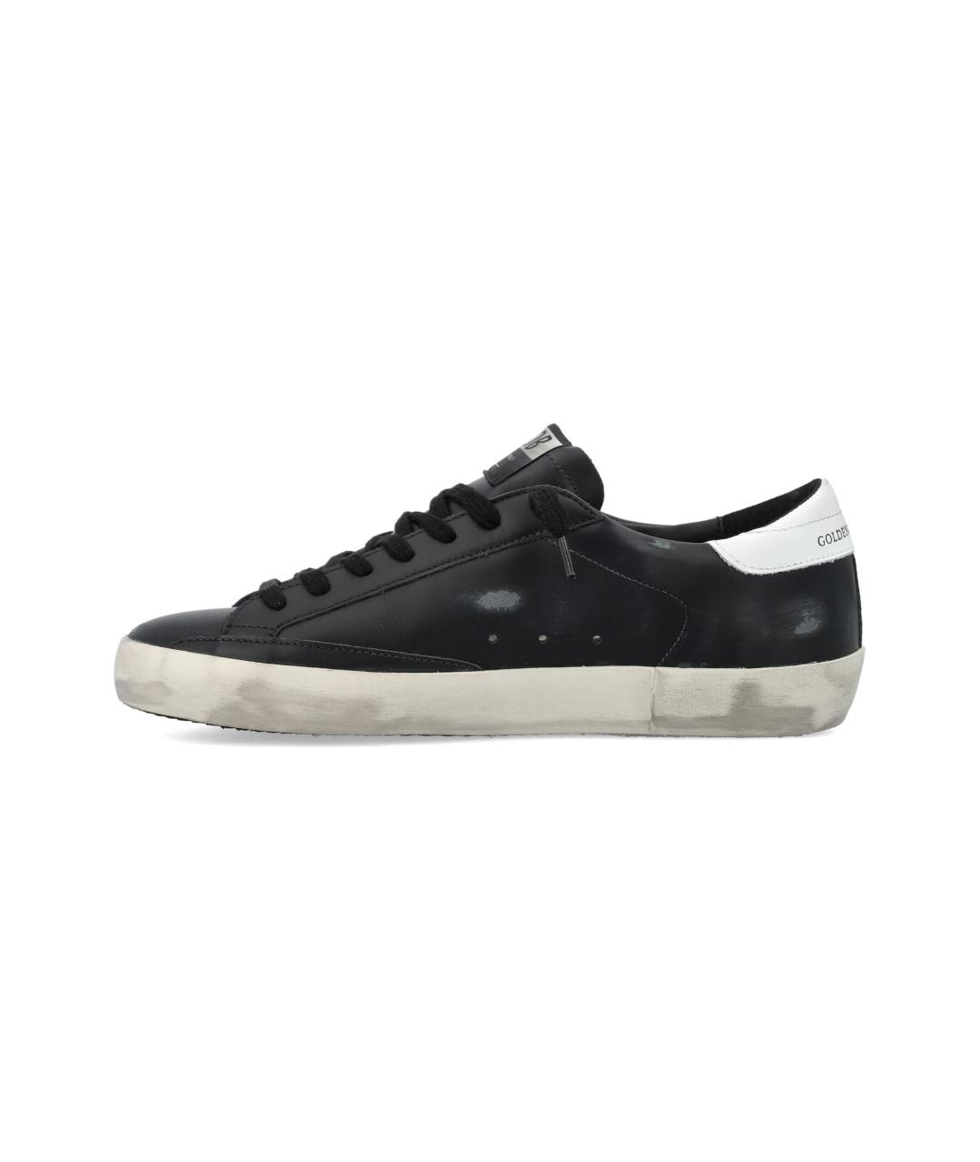 GOLDEN GOOSE DELUXE BRAND Черные кожаные низкие кроссовки / кеды, фото 3