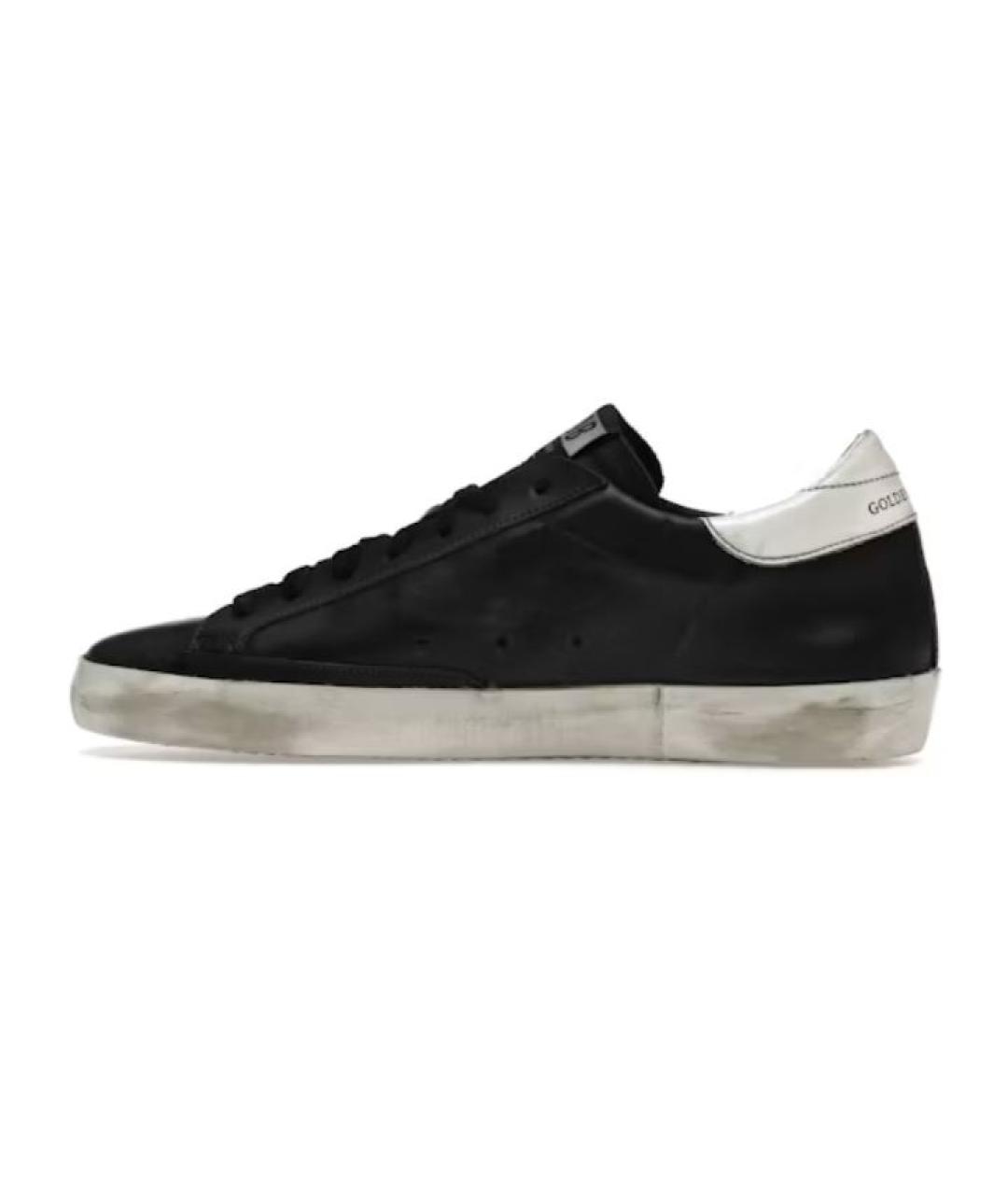 GOLDEN GOOSE DELUXE BRAND Черные кожаные низкие кроссовки / кеды, фото 5
