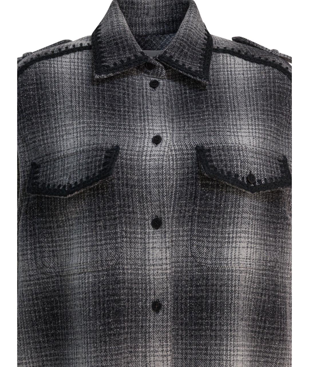 GOLDEN GOOSE DELUXE BRAND Серое шерстяное повседневное платье, фото 3