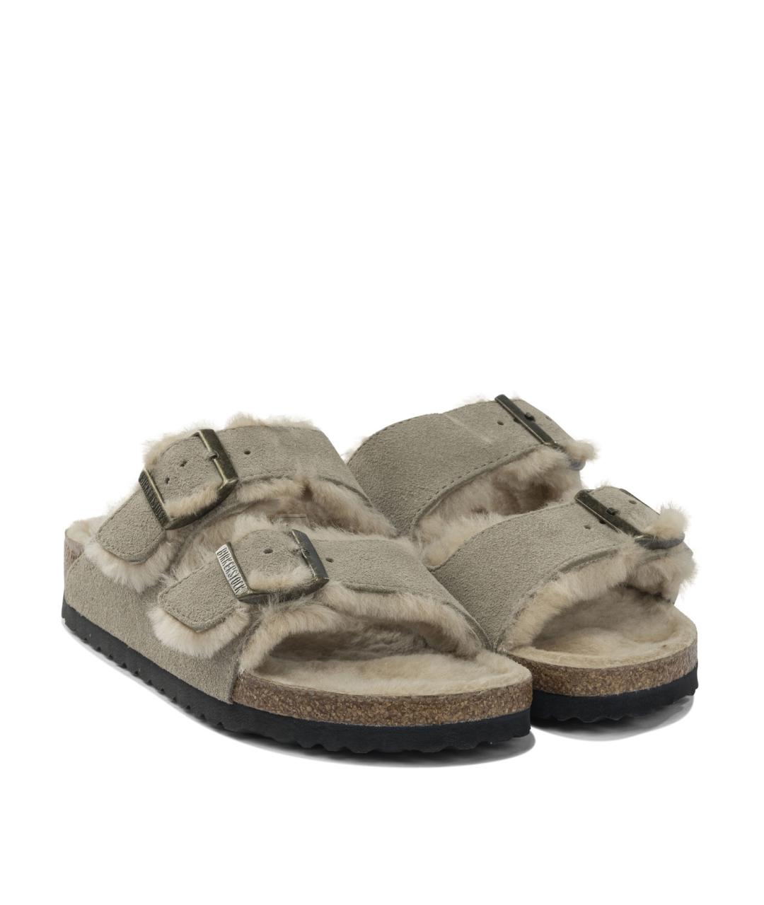 BIRKENSTOCK Серые кожаные сандалии, фото 2