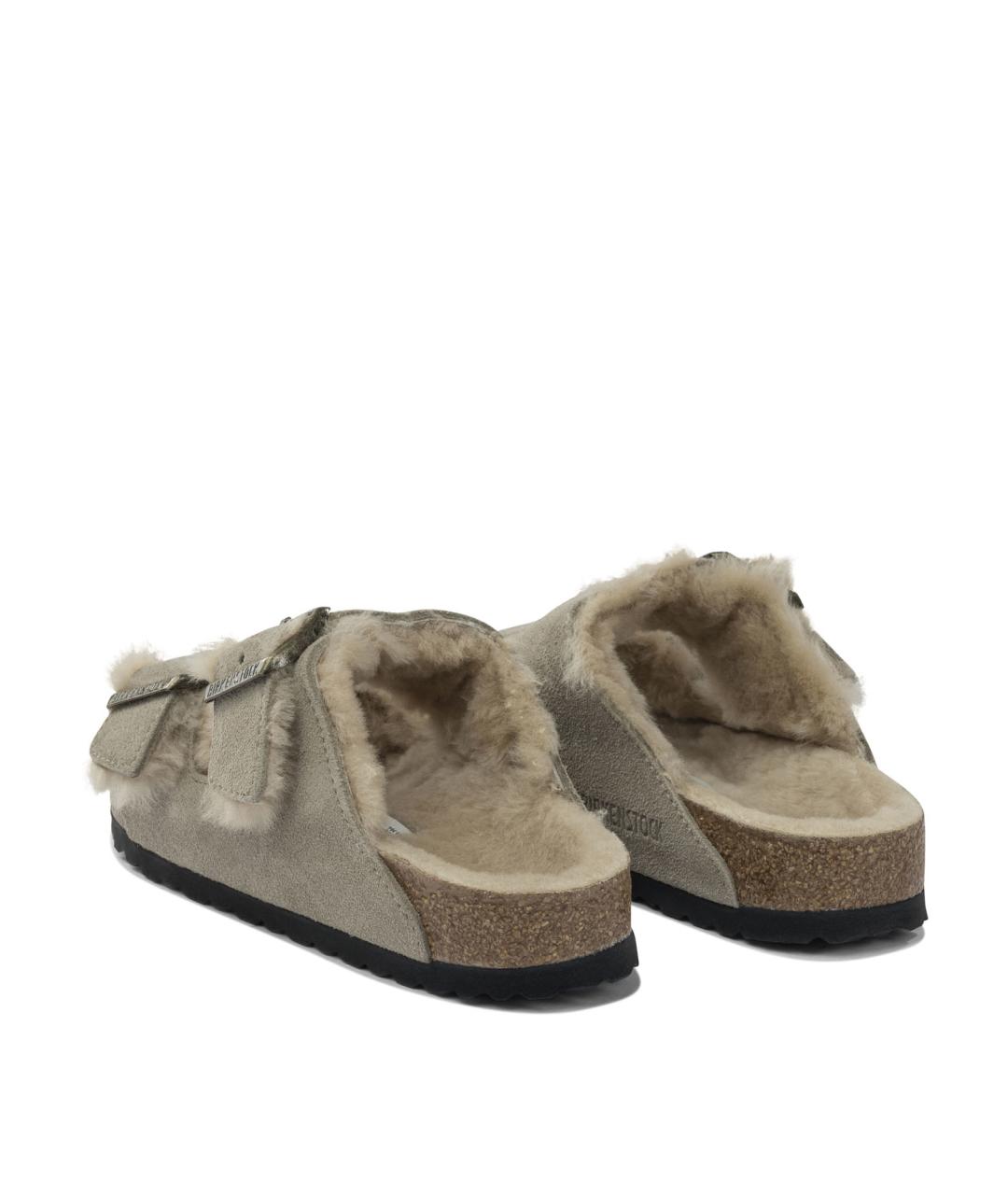 BIRKENSTOCK Серые кожаные сандалии, фото 4