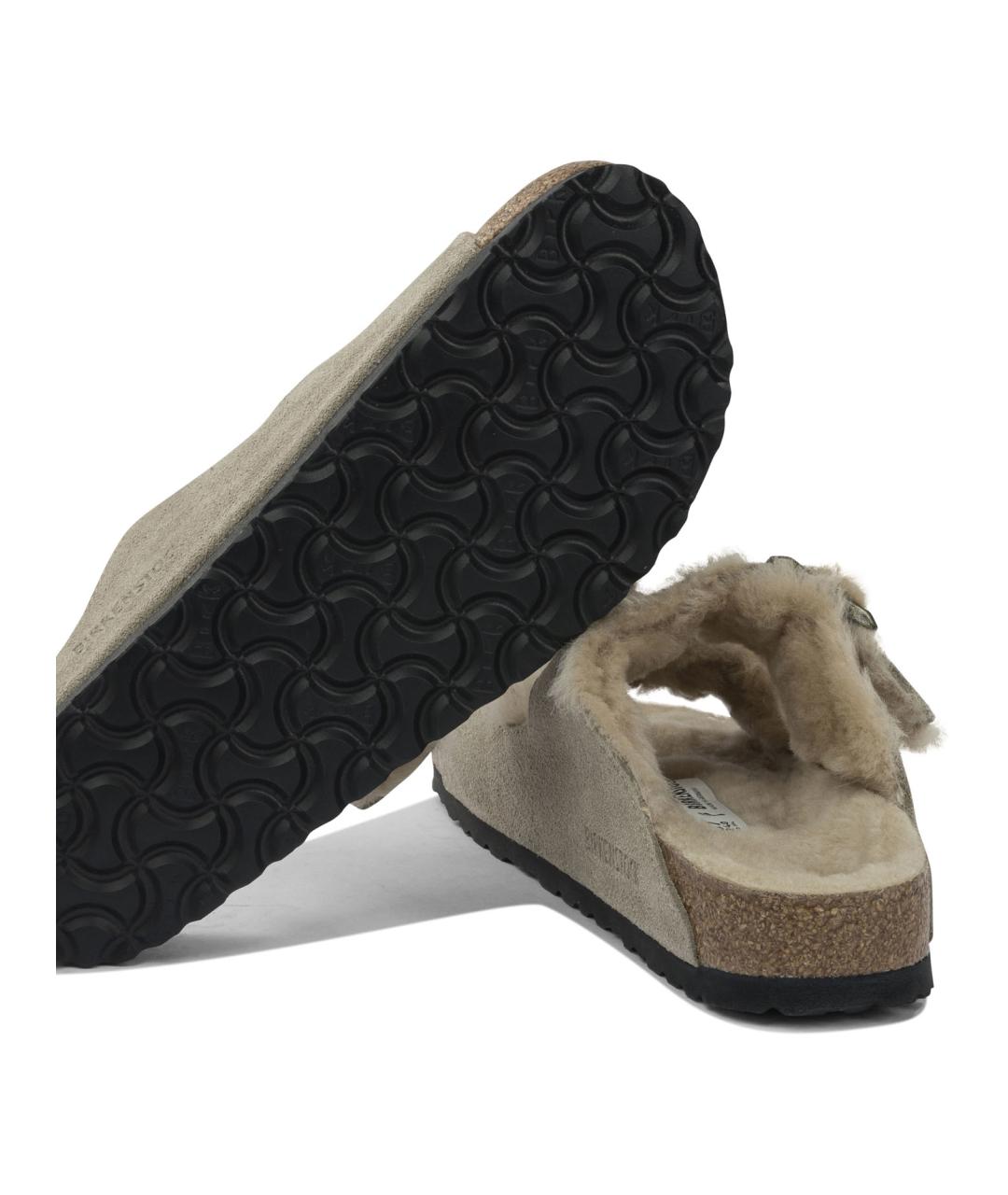 BIRKENSTOCK Серые кожаные сандалии, фото 5