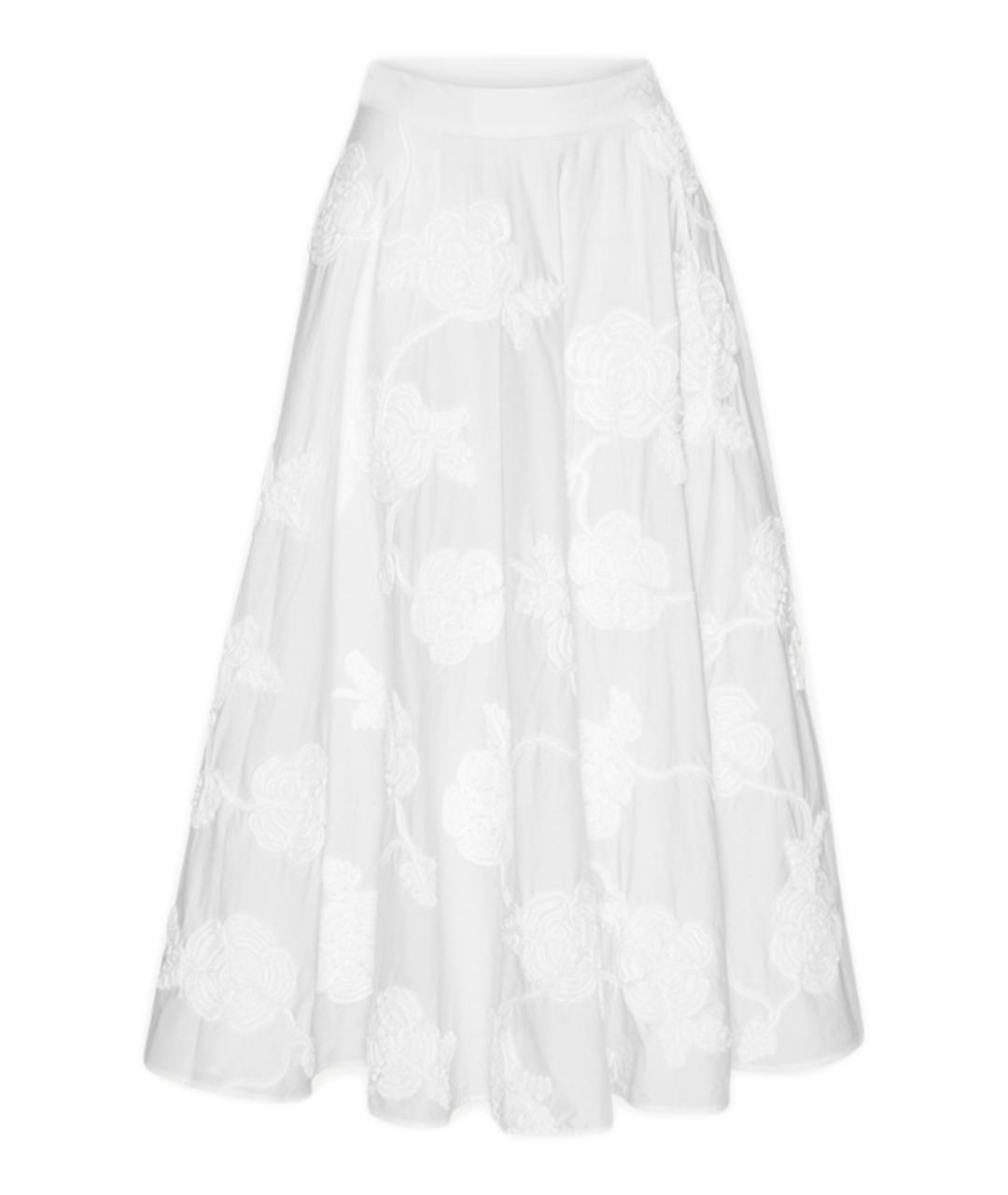 ROTATE Белая хлопковая юбка миди, фото 1