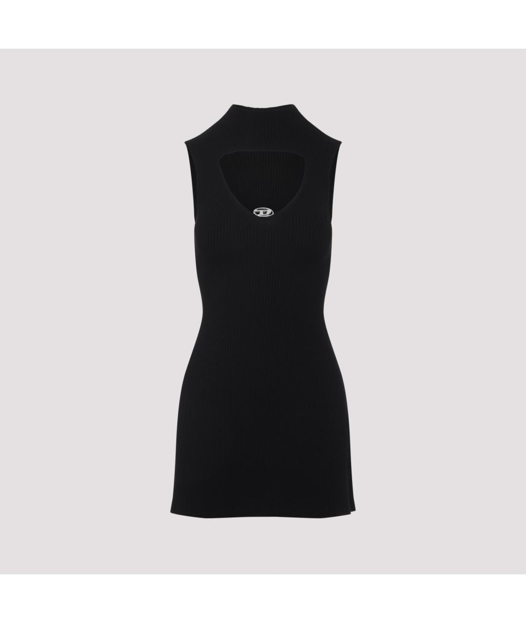 DIESEL Черное шерстяное повседневное платье, фото 2