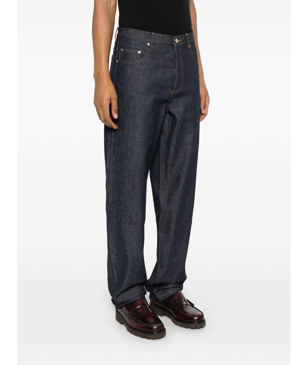 A.P.C. Синие хлопковые прямые джинсы, фото 3