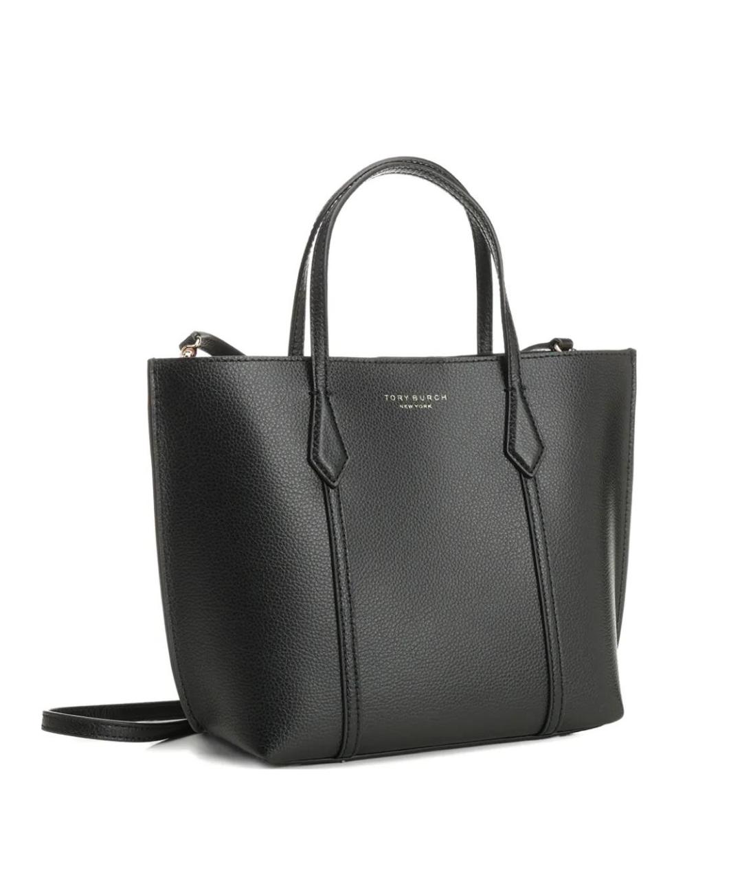 TORY BURCH Черная кожаная сумка тоут, фото 1