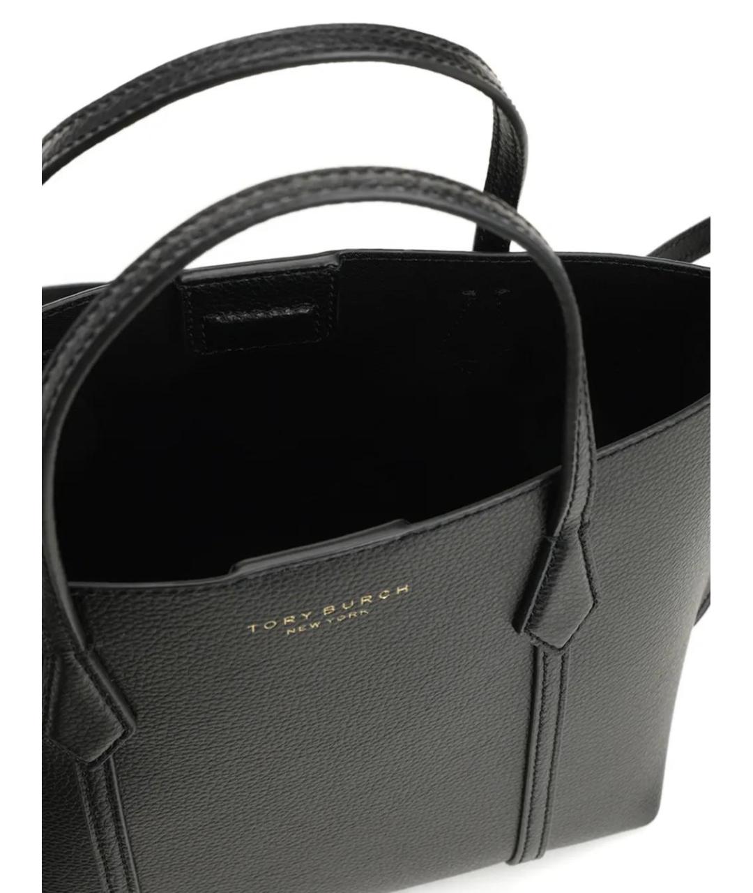 TORY BURCH Черная кожаная сумка тоут, фото 5