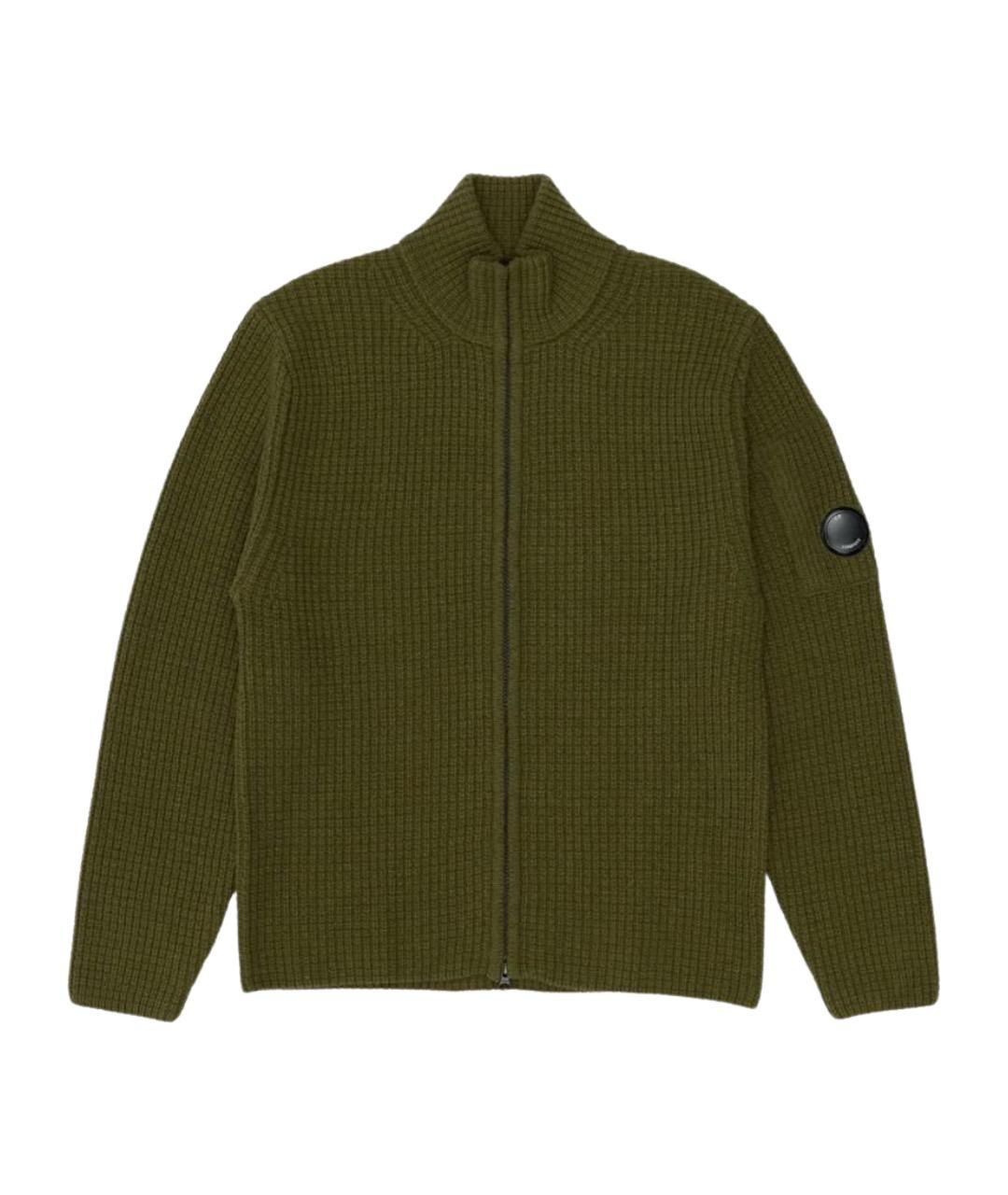 CP COMPANY Хаки шерстяной кардиган, фото 1