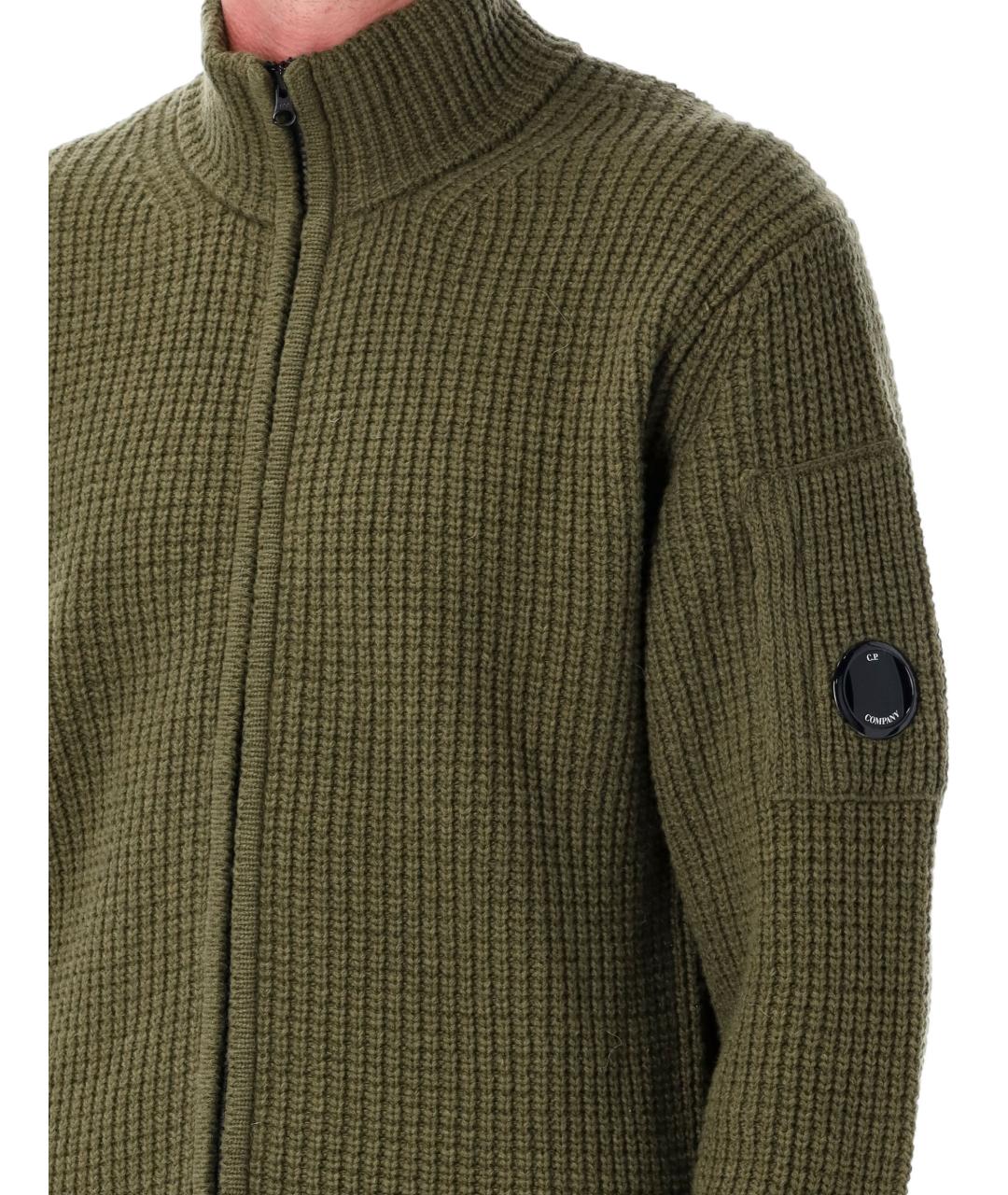 CP COMPANY Хаки шерстяной кардиган, фото 3