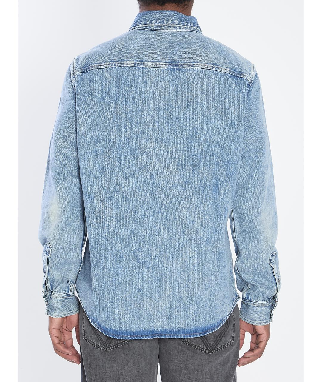 Ami Paris Голубая хлопковая кэжуал рубашка, фото 5