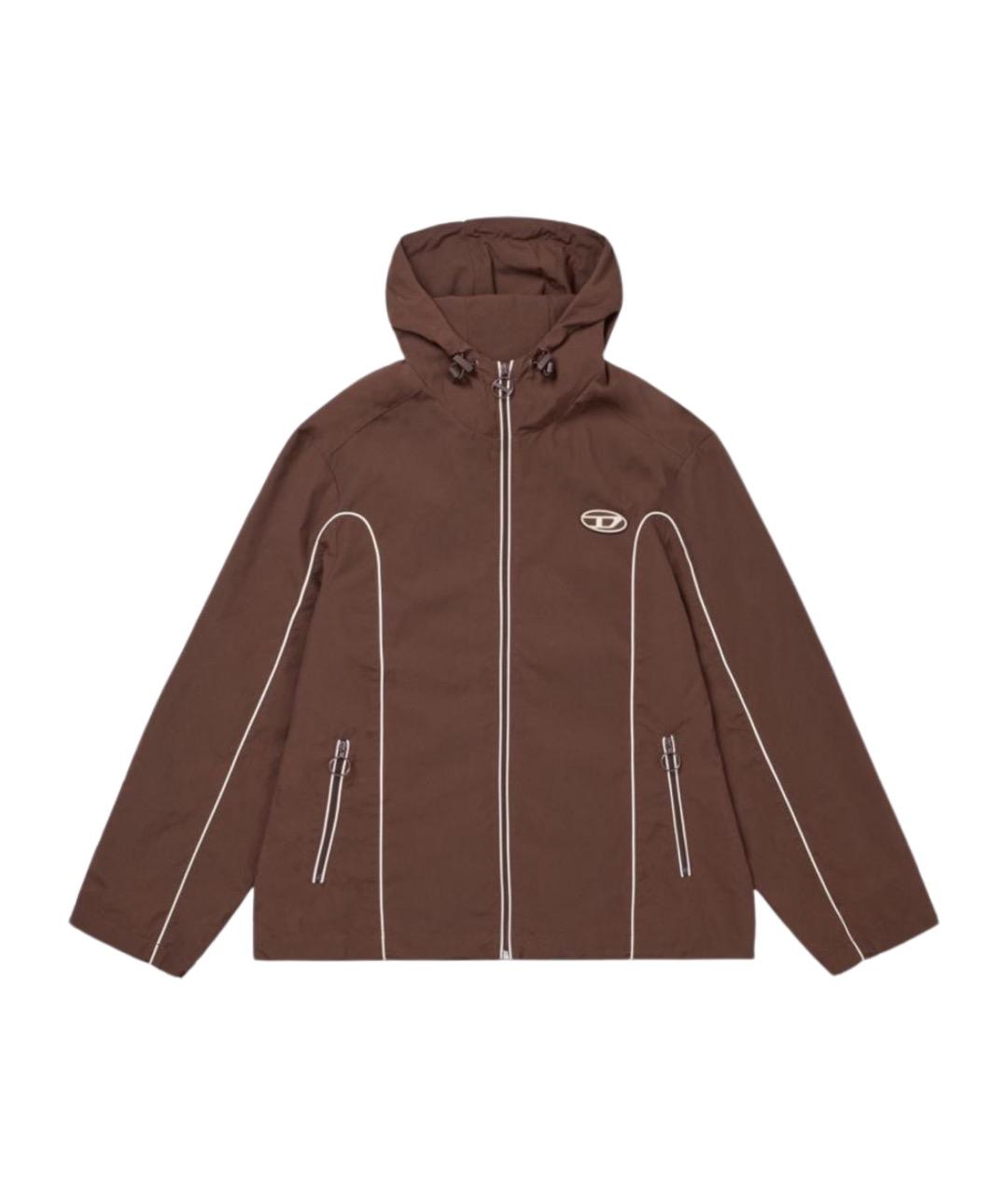 DIESEL Коричневая полиамидовая куртка, фото 1