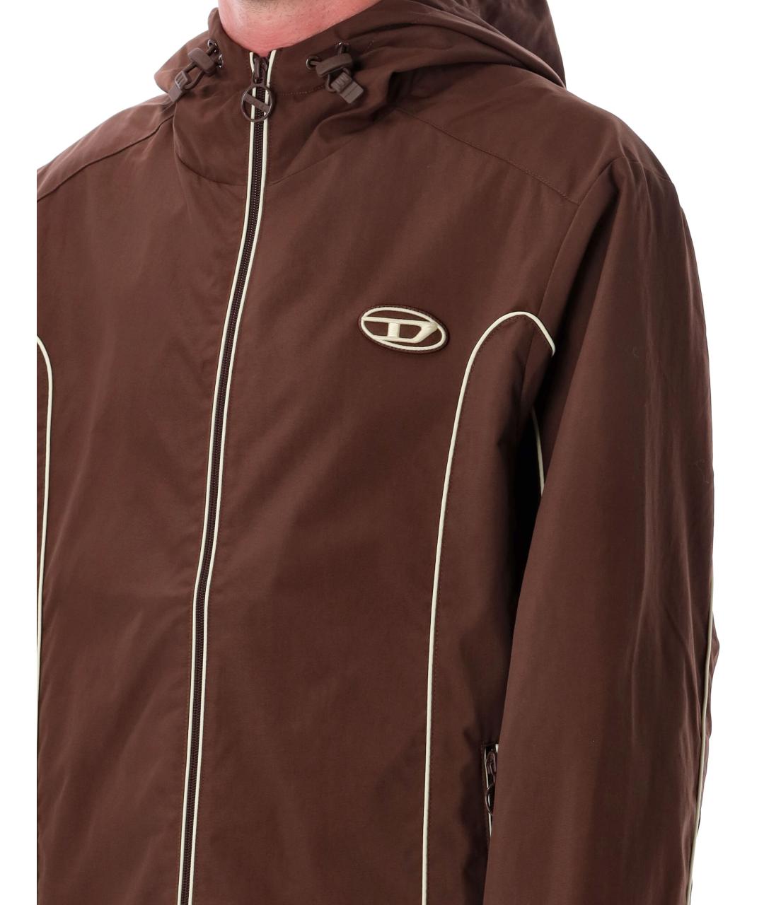 DIESEL Коричневая полиамидовая куртка, фото 4