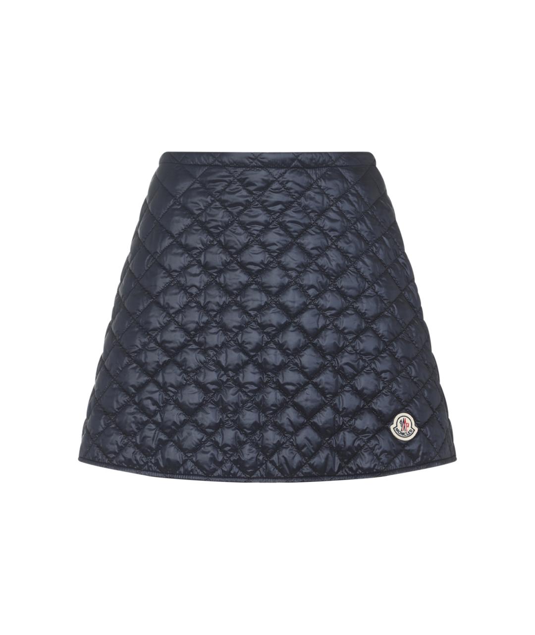 MONCLER Темно-синяя полиэстеровая юбка мини, фото 1