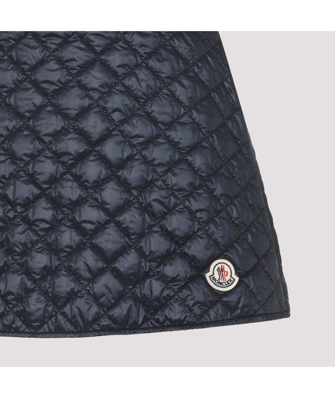 MONCLER Темно-синяя полиэстеровая юбка мини, фото 4