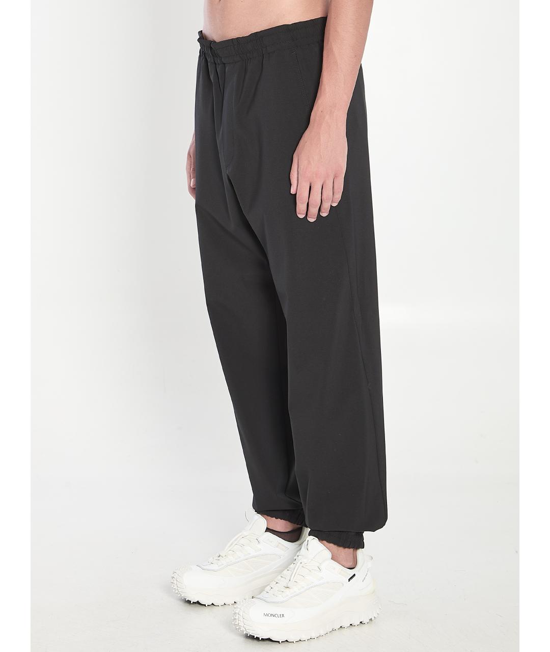 MONCLER Черные полиэстеровые повседневные брюки, фото 2