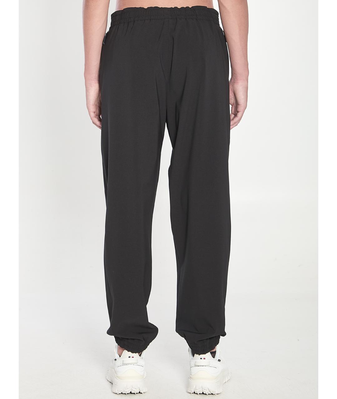 MONCLER Черные полиэстеровые повседневные брюки, фото 4