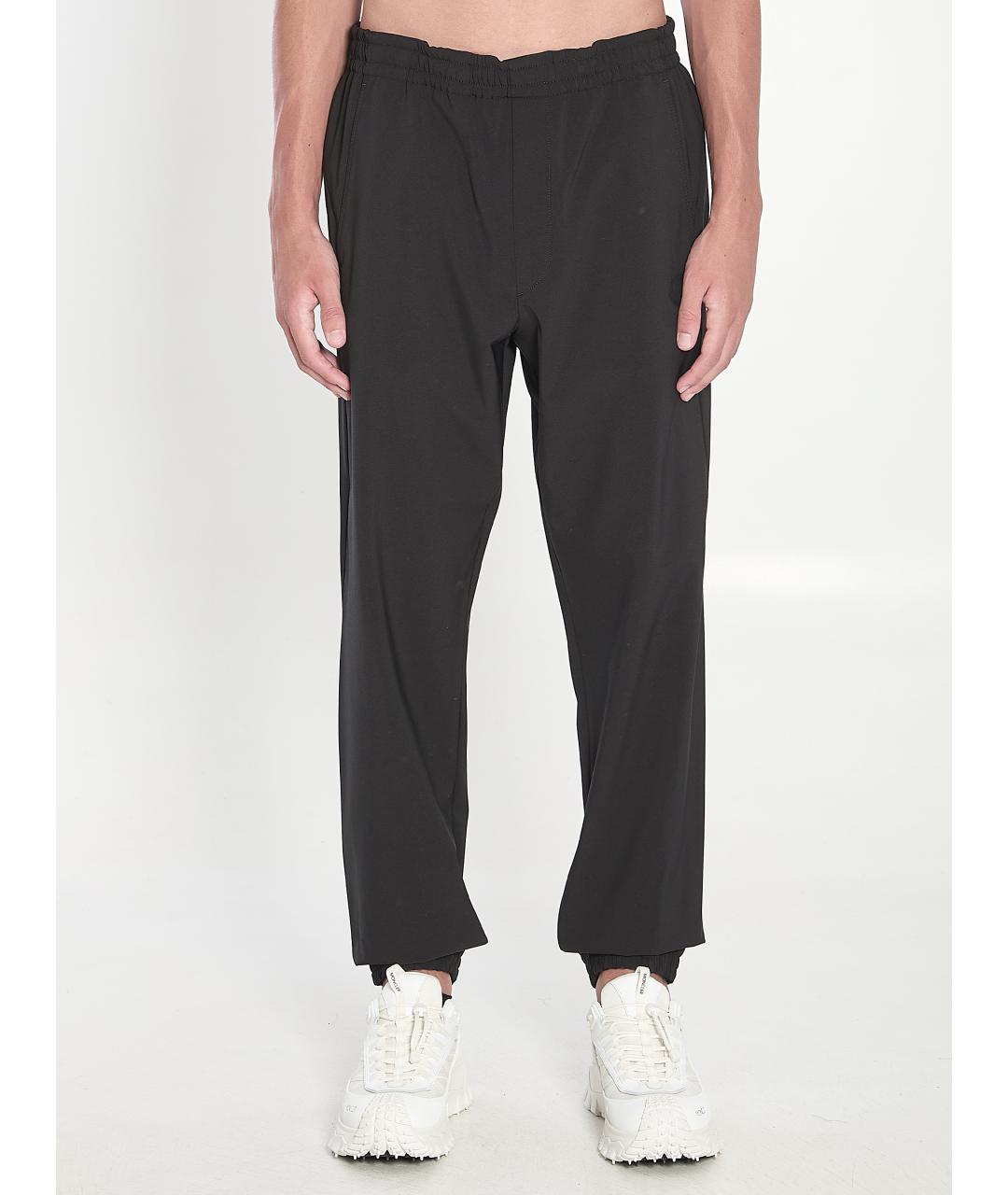 MONCLER Черные полиэстеровые повседневные брюки, фото 5