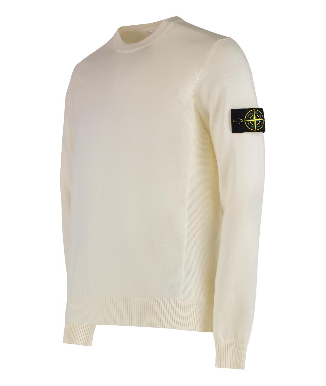 STONE ISLAND Белый шерстяной джемпер / свитер, фото 2