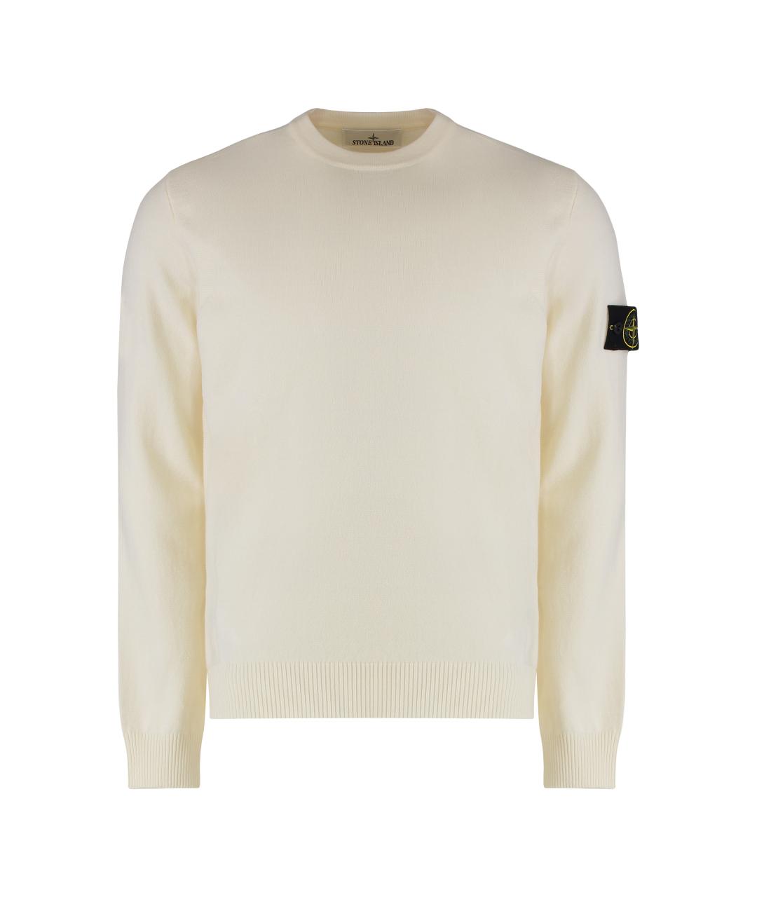 STONE ISLAND Белый шерстяной джемпер / свитер, фото 1