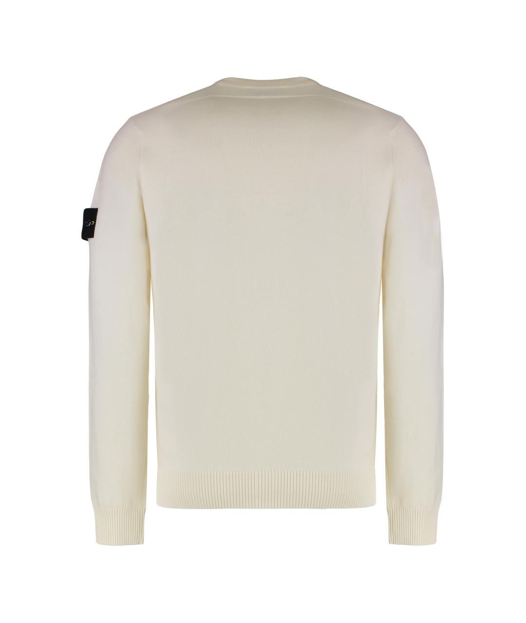 STONE ISLAND Белый шерстяной джемпер / свитер, фото 3