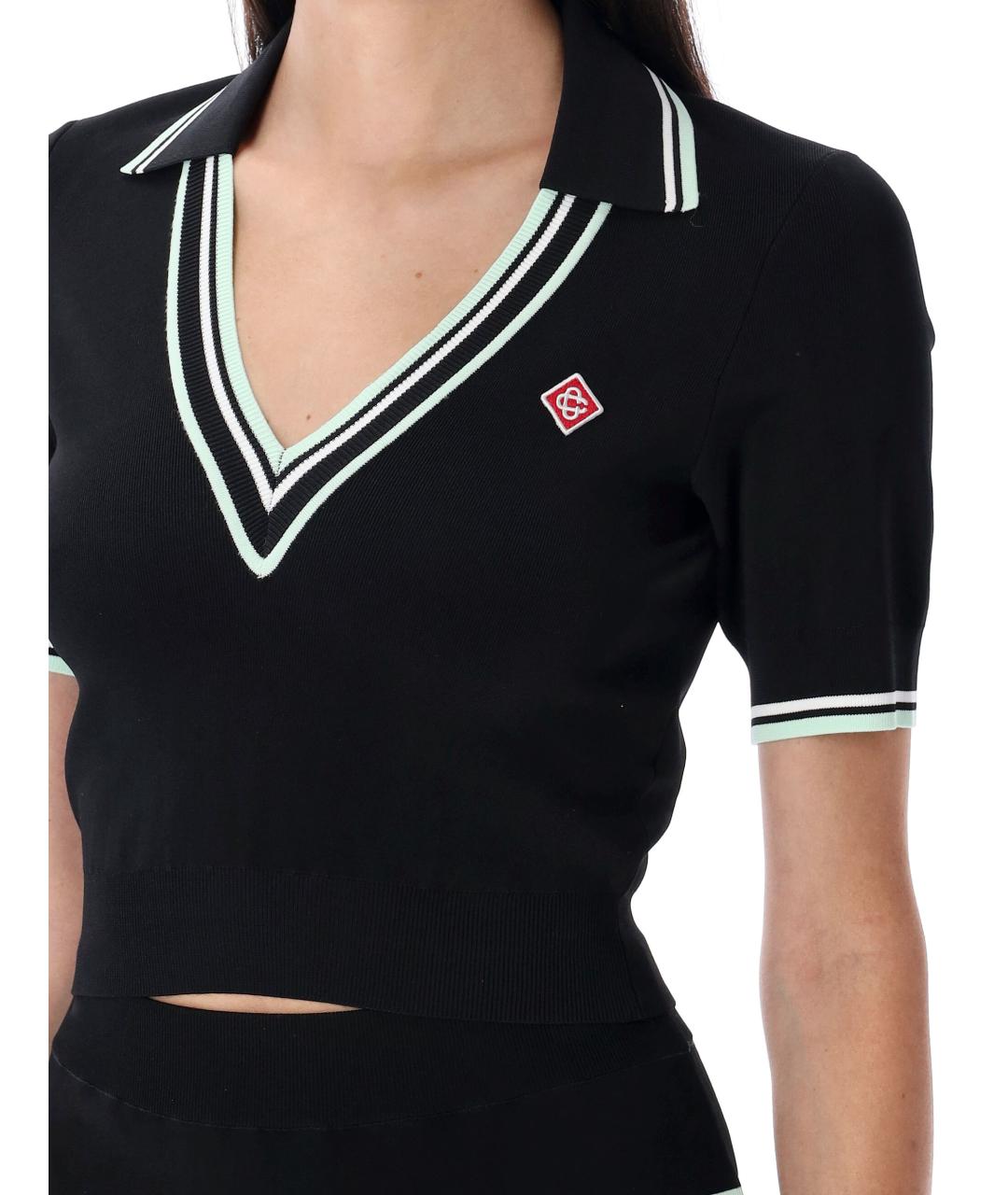 CASABLANCA Черная вискозная футболка, фото 4