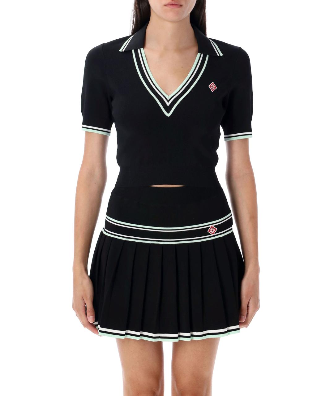 CASABLANCA Черная вискозная футболка, фото 2