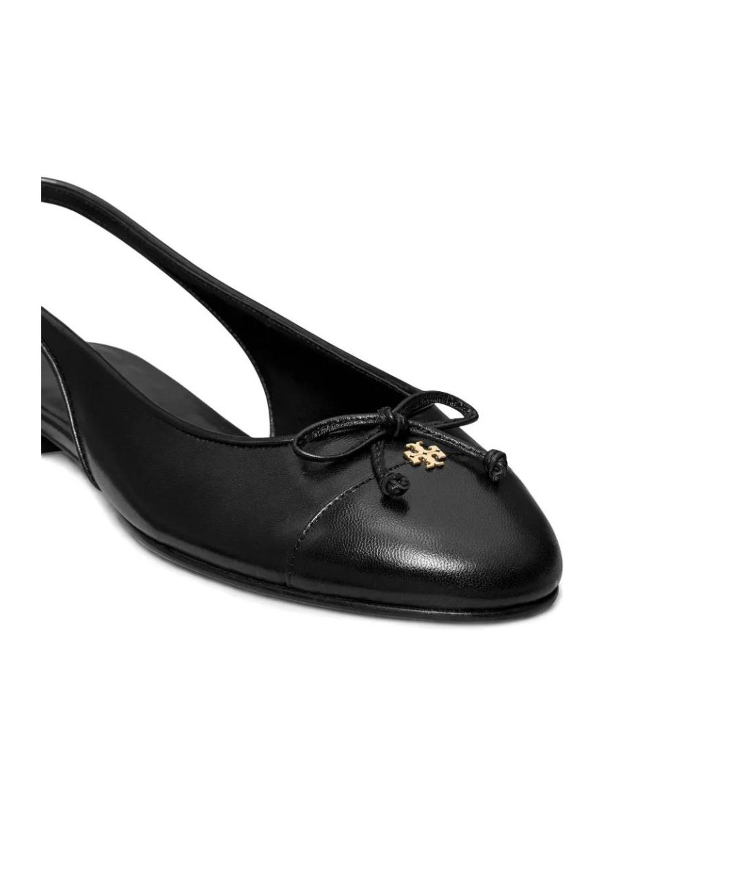 TORY BURCH Черные кожаные балетки, фото 4